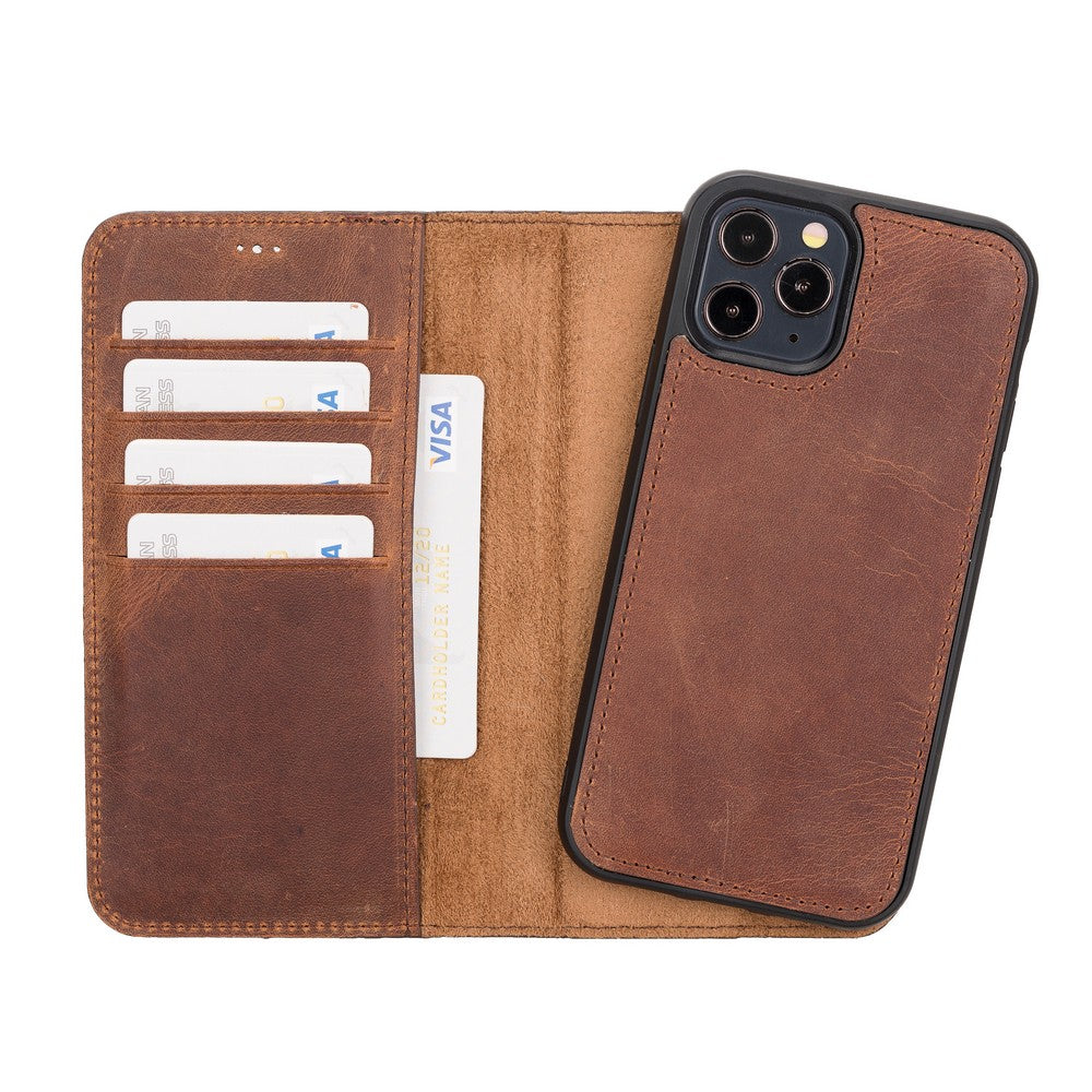 LUCRIN iPhone 11 Pro Max Wallet Case - Tan - Granulated Leather