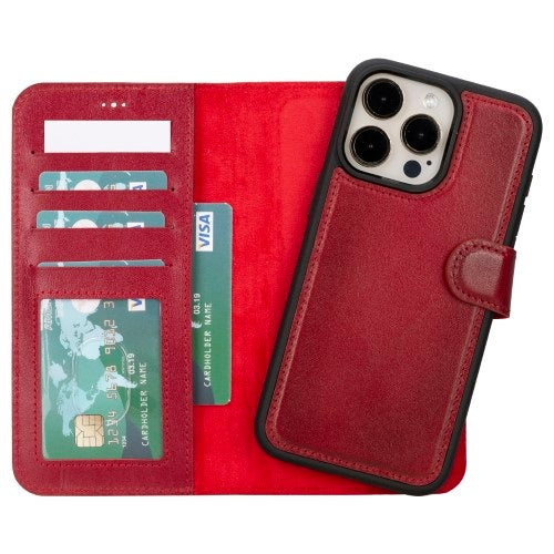 Leather iPhone 16 Pro Max iPhone 16 Pro iPhone 16 Plus iPhone 16 Magnetic Detachable Wallet Phone Case