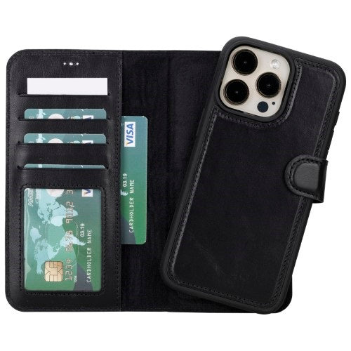 Leather iPhone 16 Pro Max iPhone 16 Pro iPhone 16 Plus iPhone 16 Magnetic Detachable Wallet Phone Case