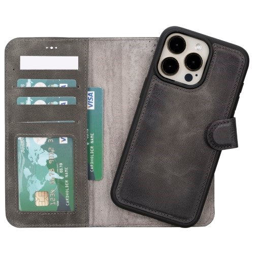 Leather iPhone 16 Pro Max iPhone 16 Pro iPhone 16 Plus iPhone 16 Magnetic Detachable Wallet Phone Case