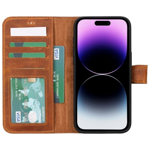 Leather iPhone 16 Pro Max iPhone 16 Pro iPhone 16 Plus iPhone 16 Magnetic Detachable Wallet Phone Case