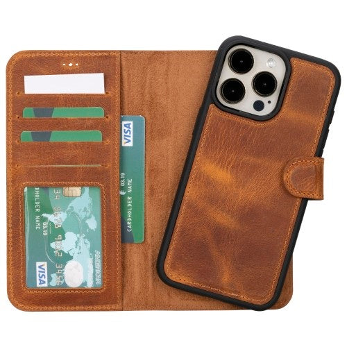 Leather iPhone 16 Pro Max iPhone 16 Pro iPhone 16 Plus iPhone 16 Magnetic Detachable Wallet Phone Case