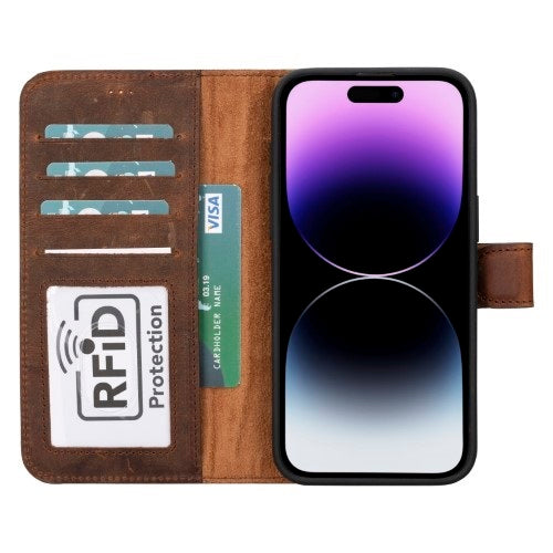 Leather iPhone 16 Pro Max iPhone 16 Pro iPhone 16 Plus iPhone 16 Magnetic Detachable Wallet Phone Case