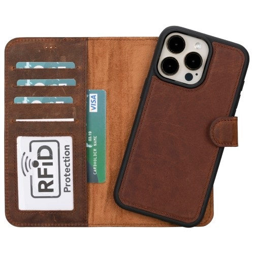 Leather iPhone 16 Pro Max iPhone 16 Pro iPhone 16 Plus iPhone 16 Magnetic Detachable Wallet Phone Case