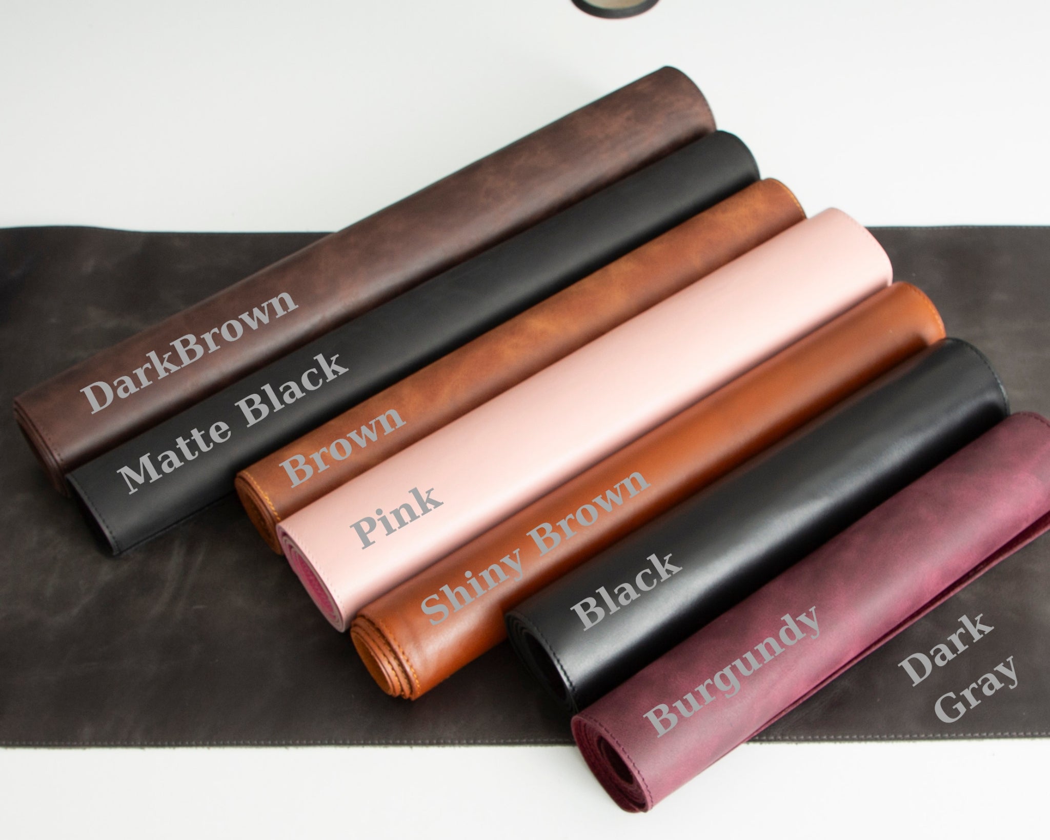 Custom Leather Deskmat, Desk Pad Desk Blotter, Writing Pad & Desk Organizer Set