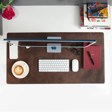 Dark Brown leather desk mat tn03