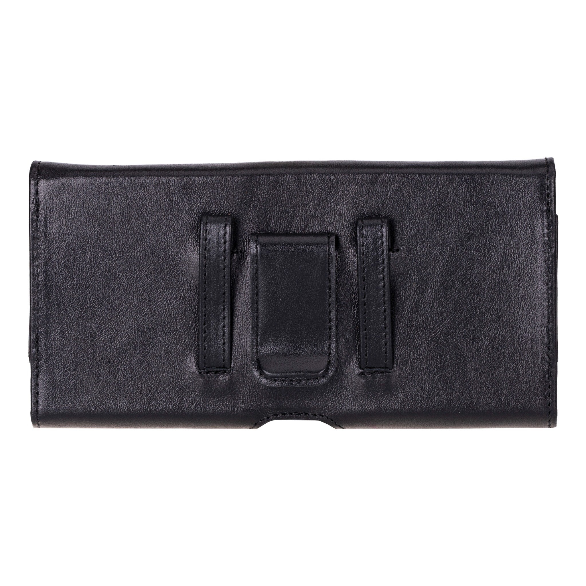 Leather Phone Holster with Magnetic Closure Pouch Metal Belt 6.1" or 6.9"