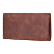 Dark Brown leather cell phone holster with magnetic belt clip