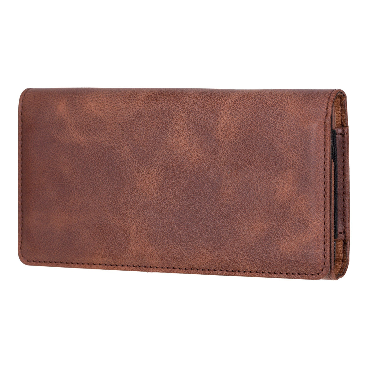 Dark Brown leather cell phone holster with magnetic belt clip