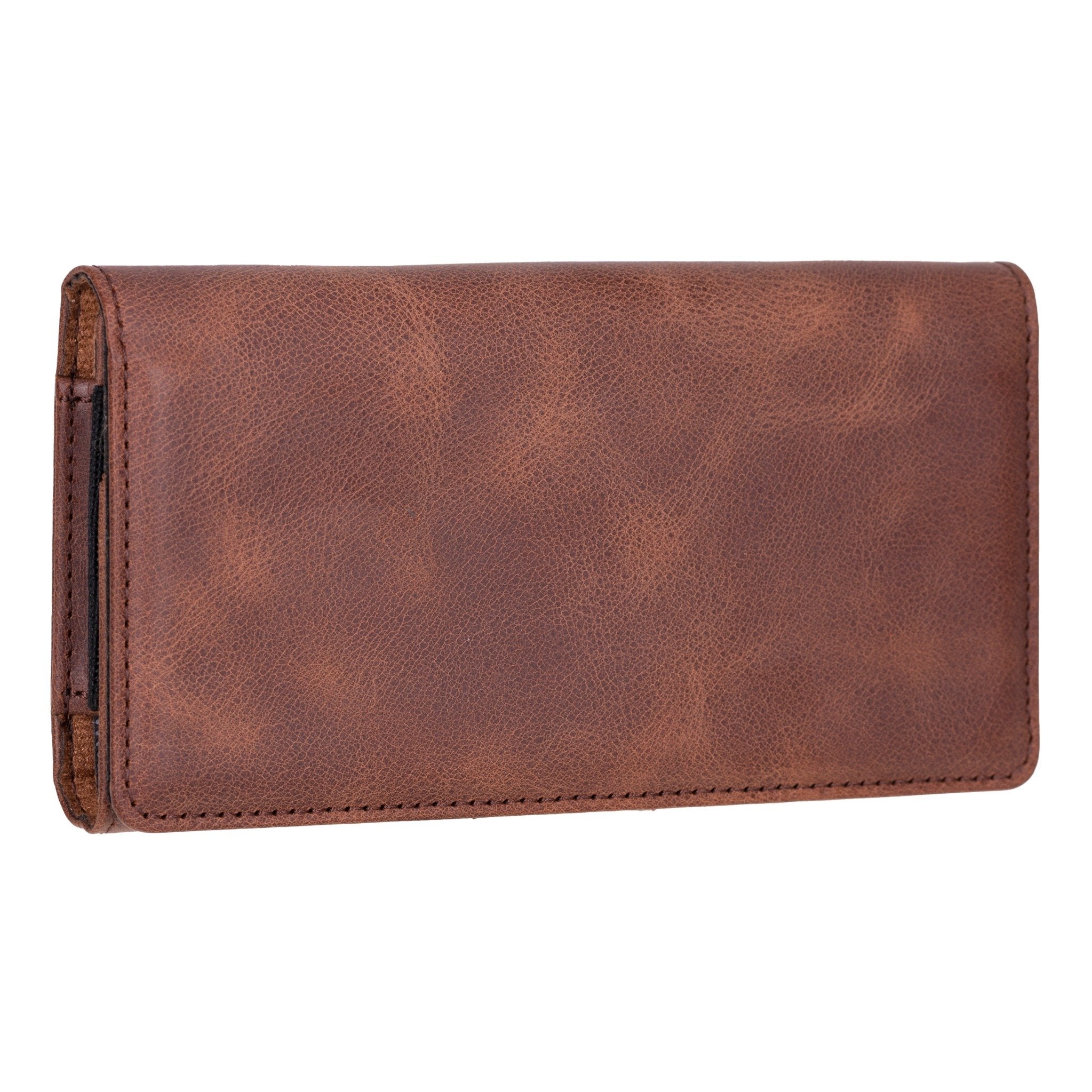 Leather Phone Holster with Magnetic Closure Pouch Metal Belt 6.1" or 6.9"