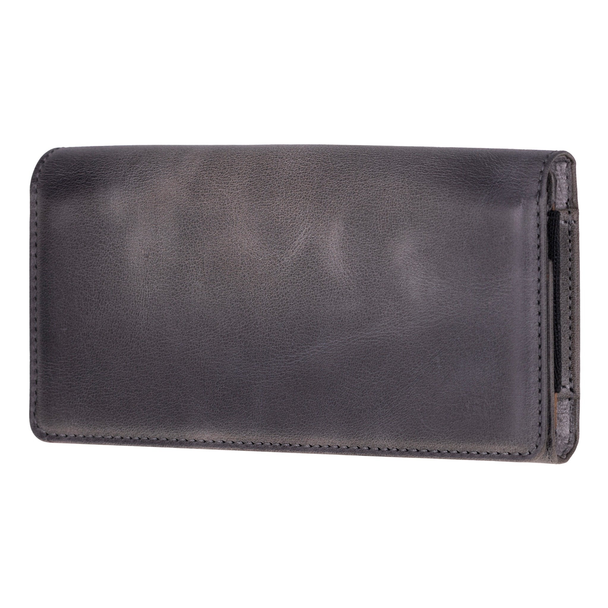 Leather Phone Holster with Magnetic Closure Pouch Metal Belt 6.1" or 6.9"