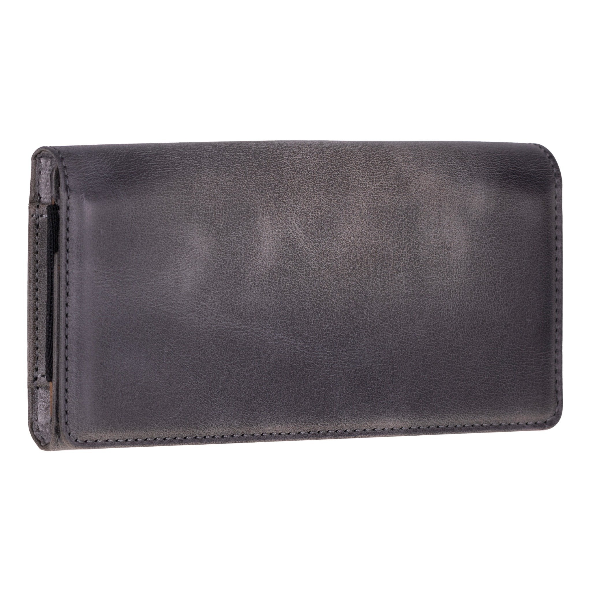 Leather Phone Holster with Magnetic Closure Pouch Metal Belt 6.1" or 6.9"