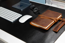 Black personalized leather desk mat rst1