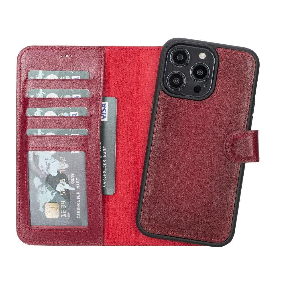 Apple iPhone 14 Leather Wallet Case / MWWN - Window Magic Apple iPhone 14 Pro Max 6.7" / Red