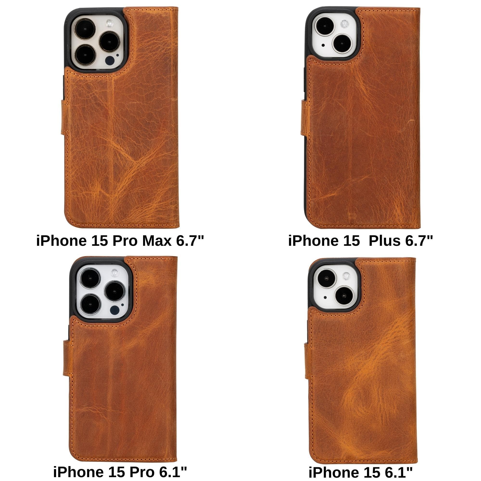 iPhone 15 Series Leather Wallet Case