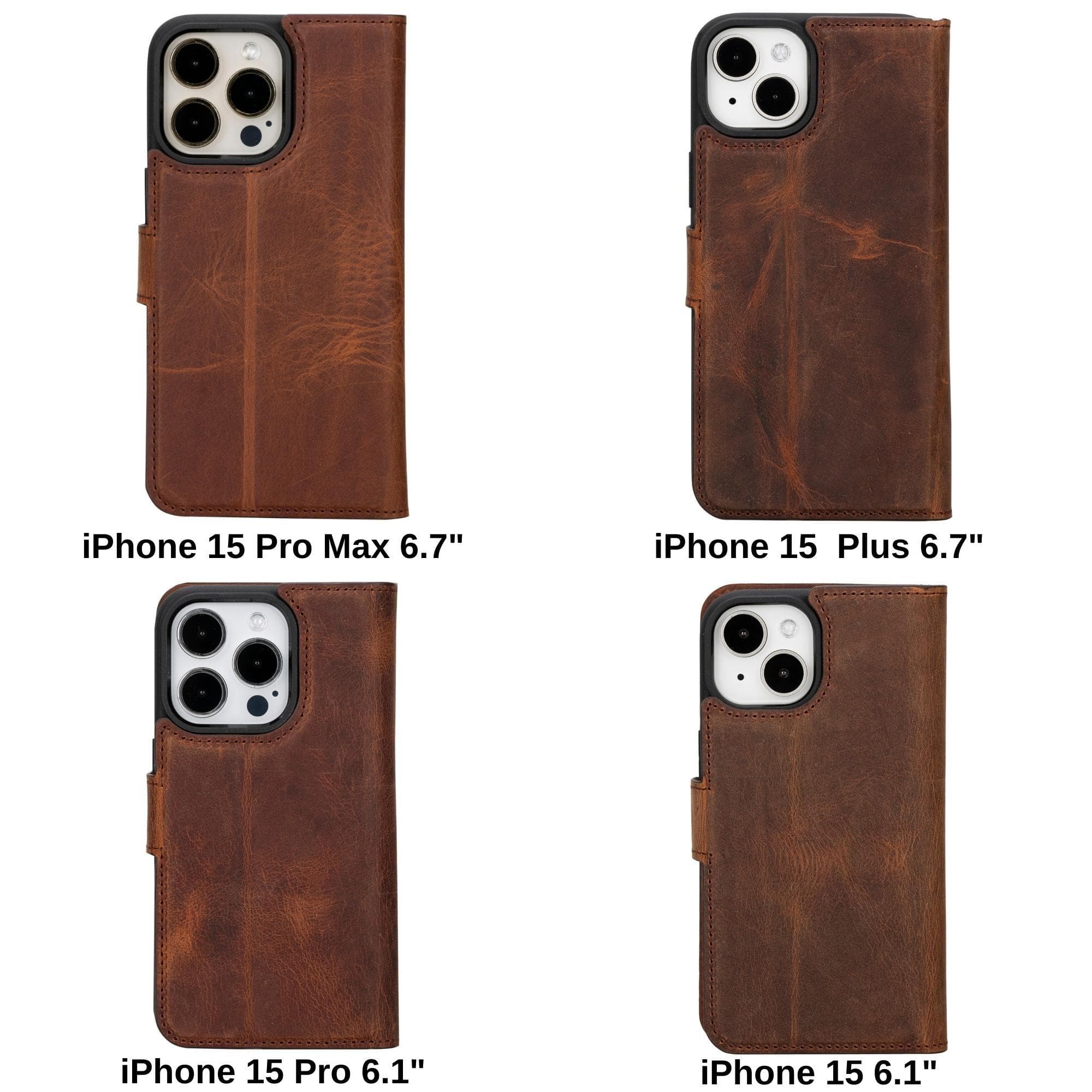 iPhone 15 Series Leather Wallet Case