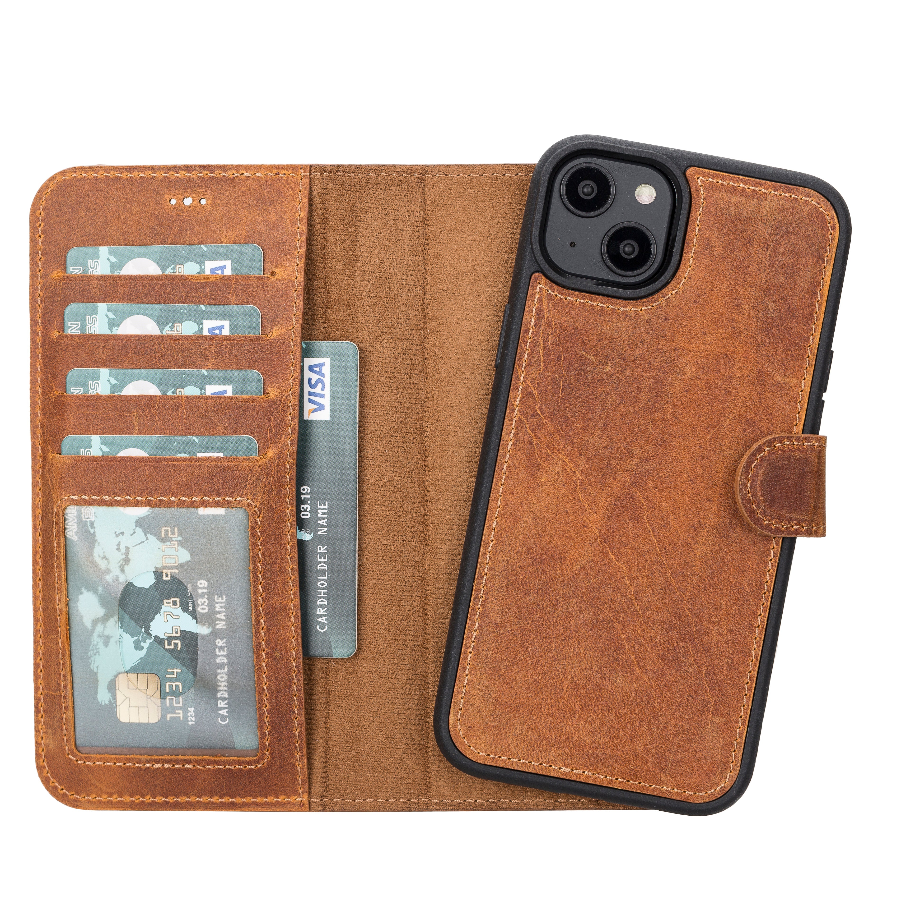 Leather Wallet Case for iPhone 15 Plus