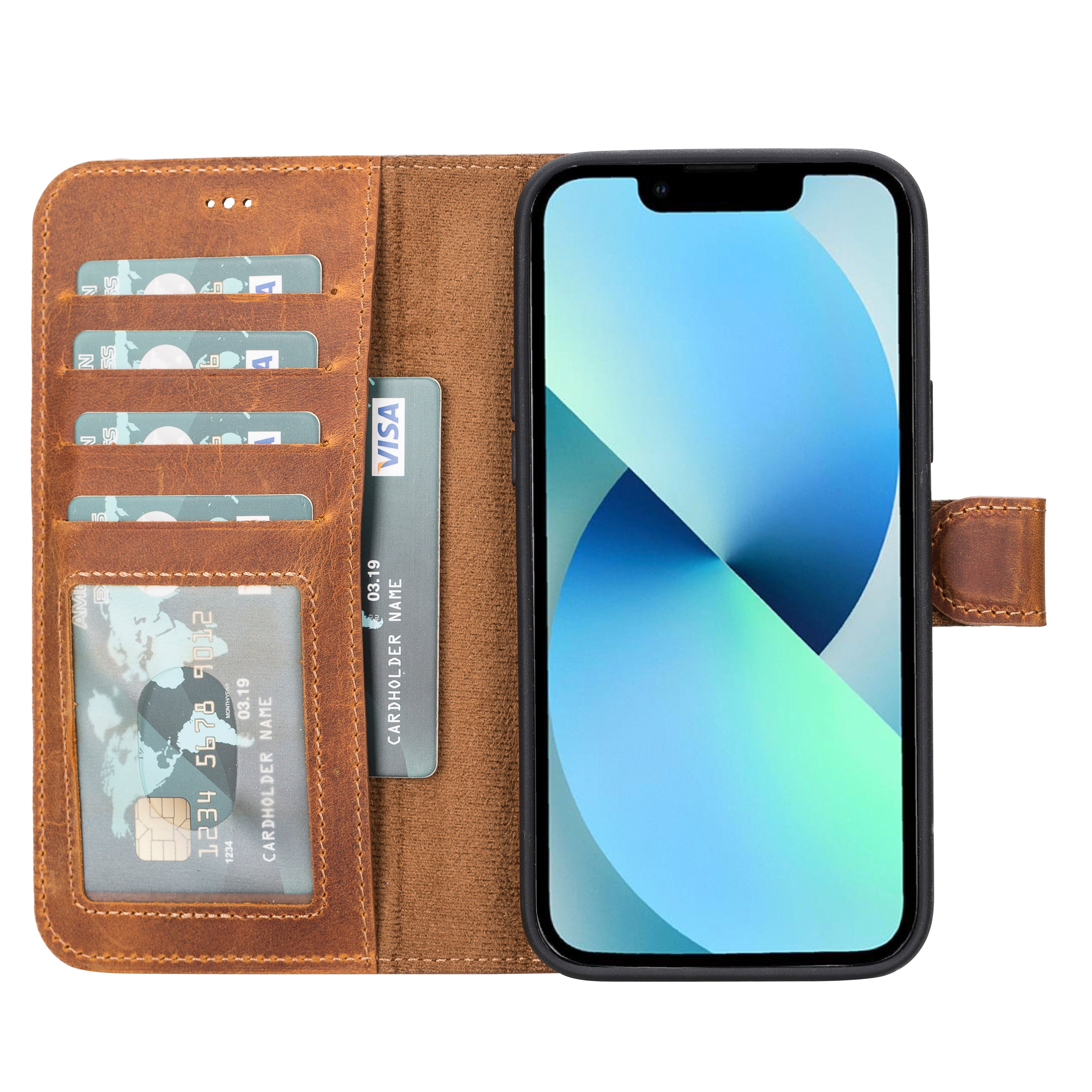 Leather Wallet Case for iPhone 15 Plus