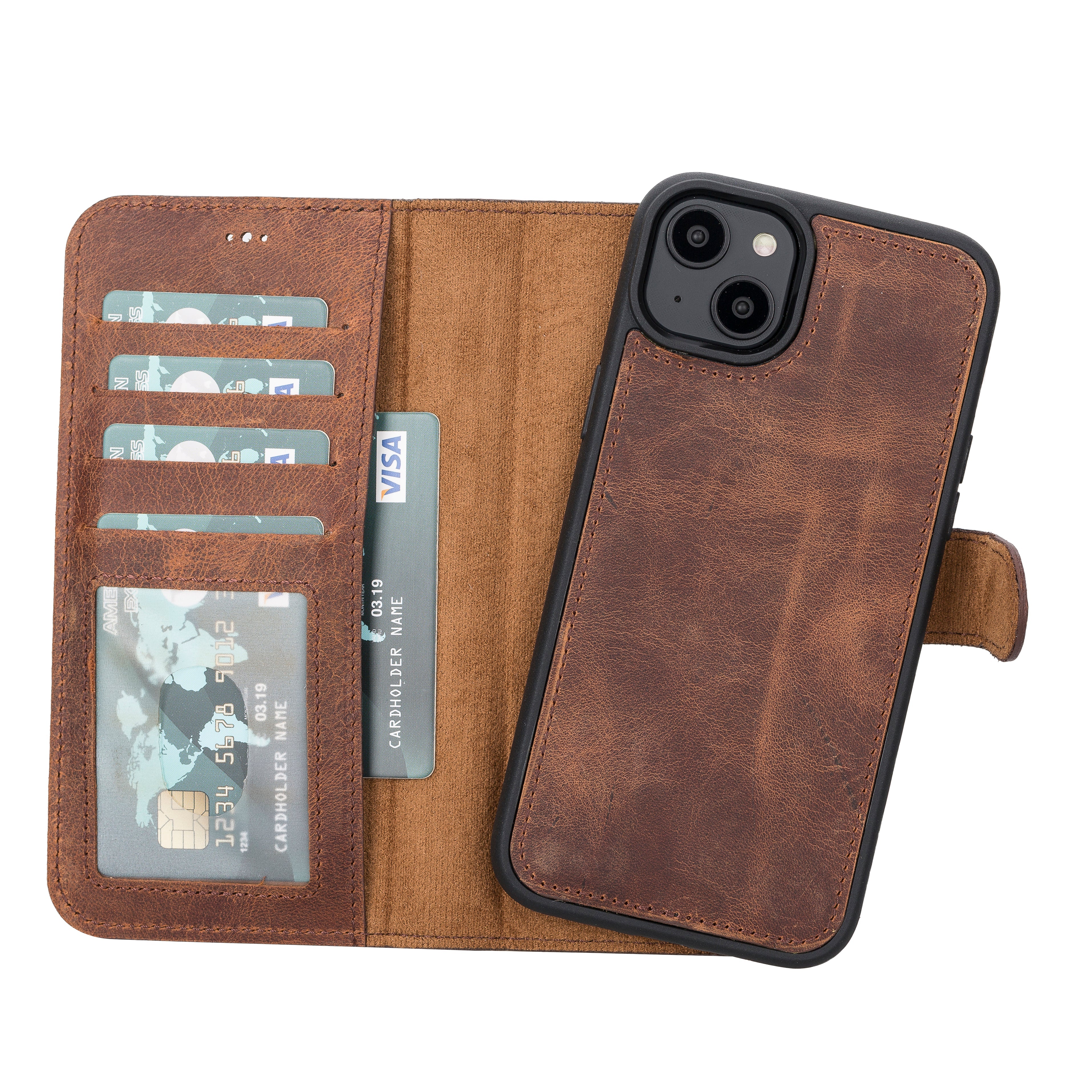 Leather Wallet Case for iPhone 15 Plus