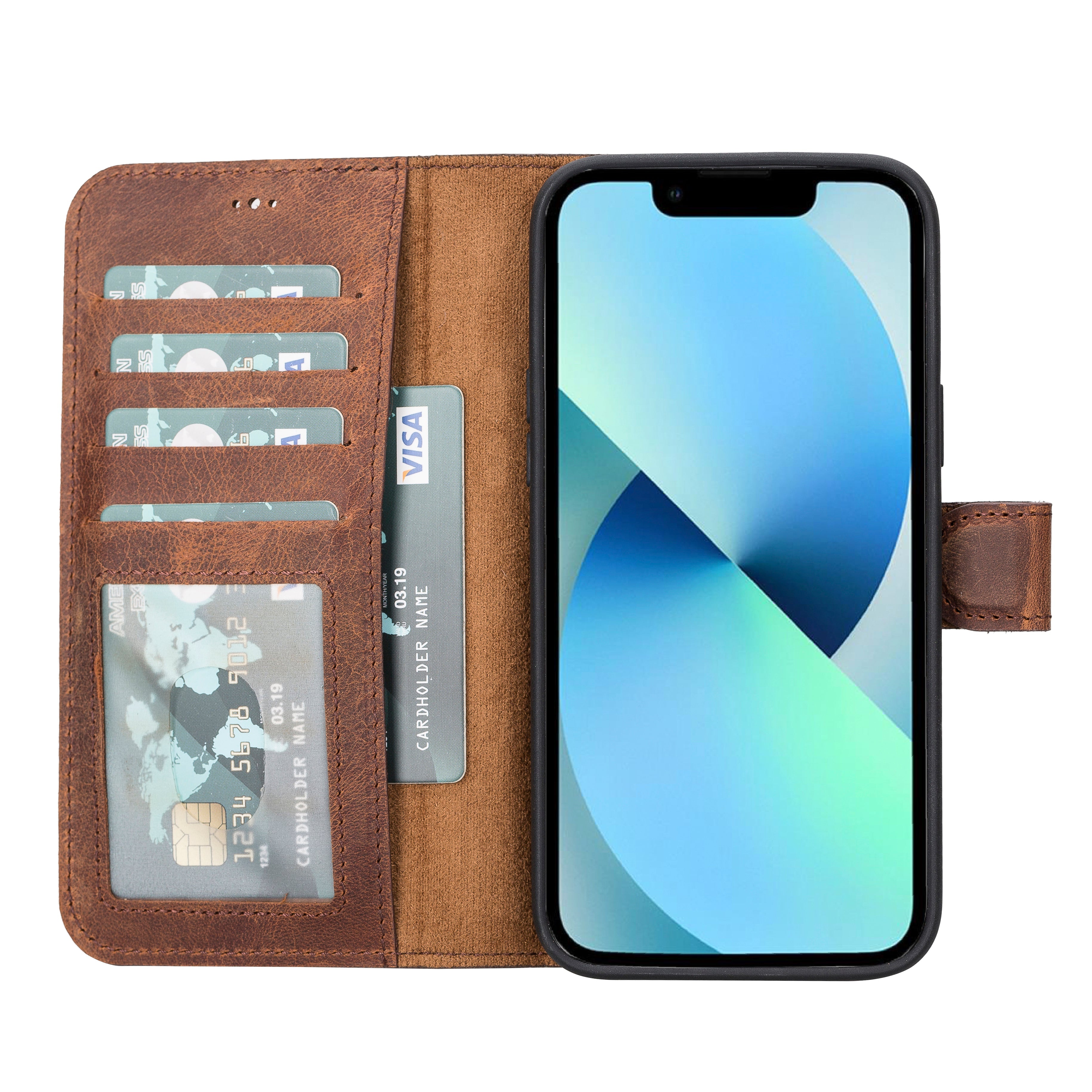 Leather Wallet Case for iPhone 15 Plus