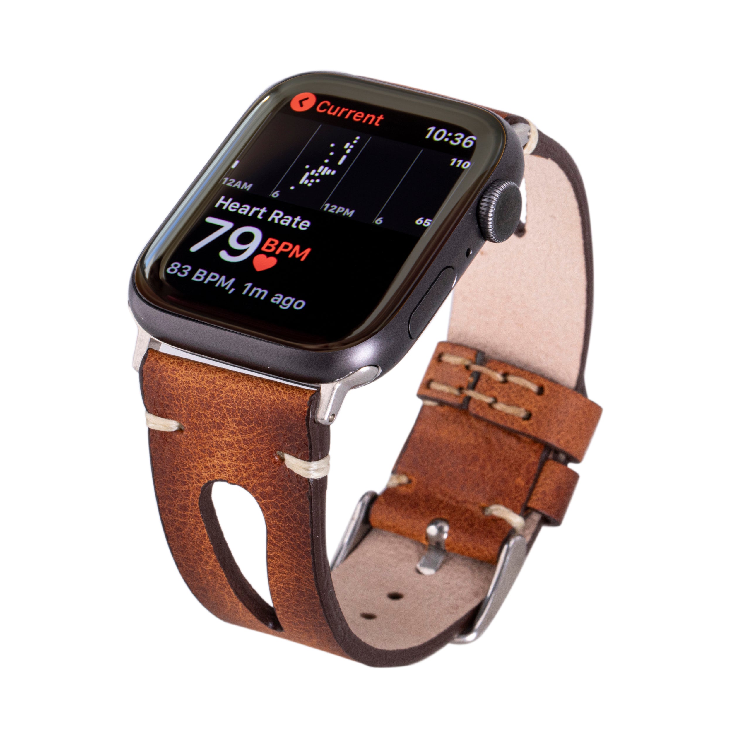 Genuine Leather Burnished Tan Apple Watch Band