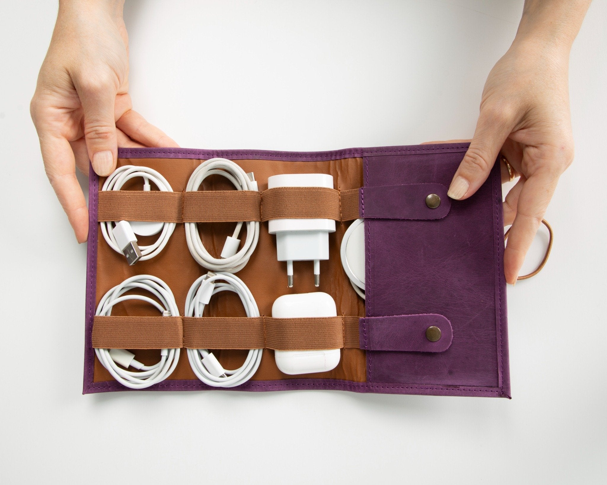 Genuine Leather Cable Organizer