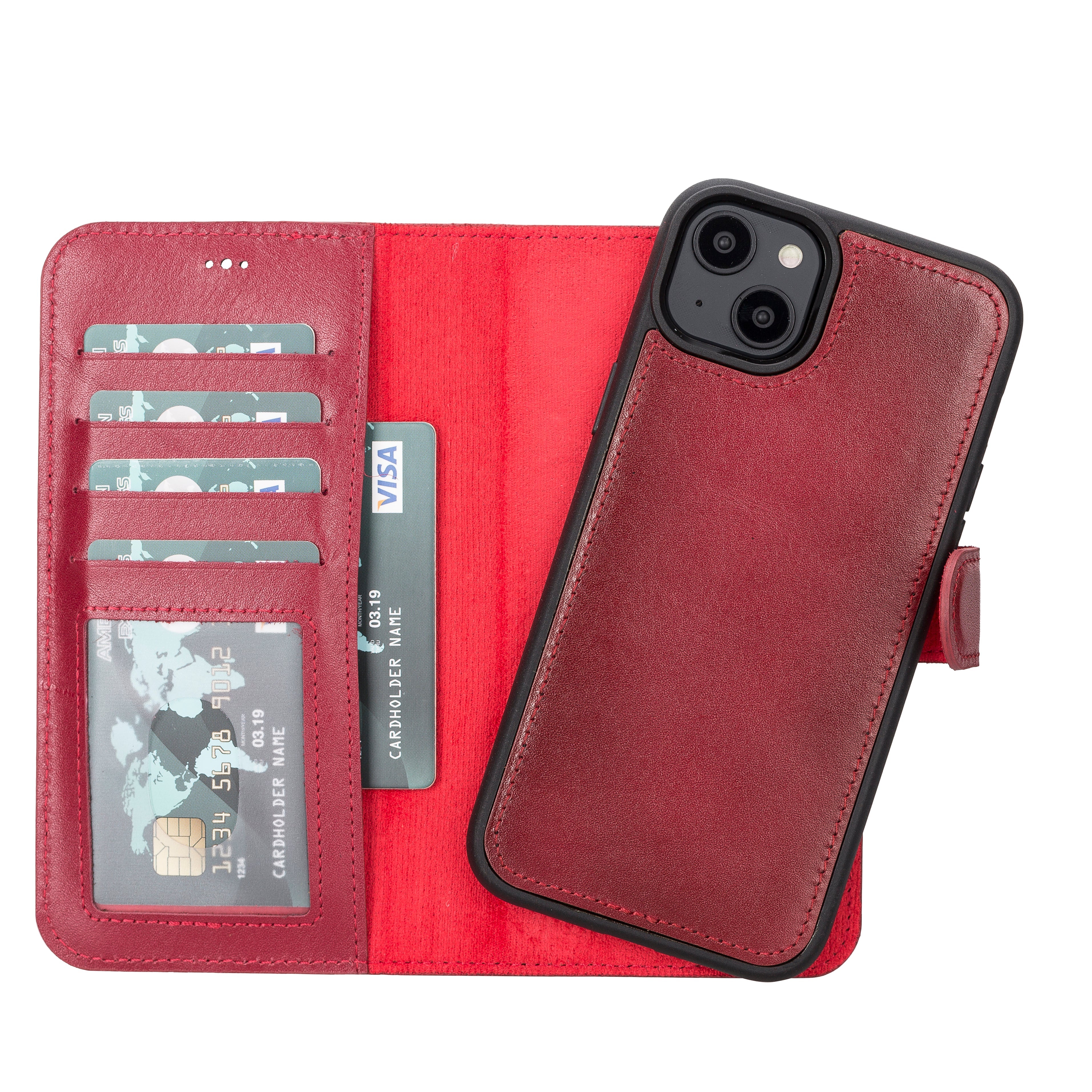 Leather Wallet Case for iPhone 15 Plus