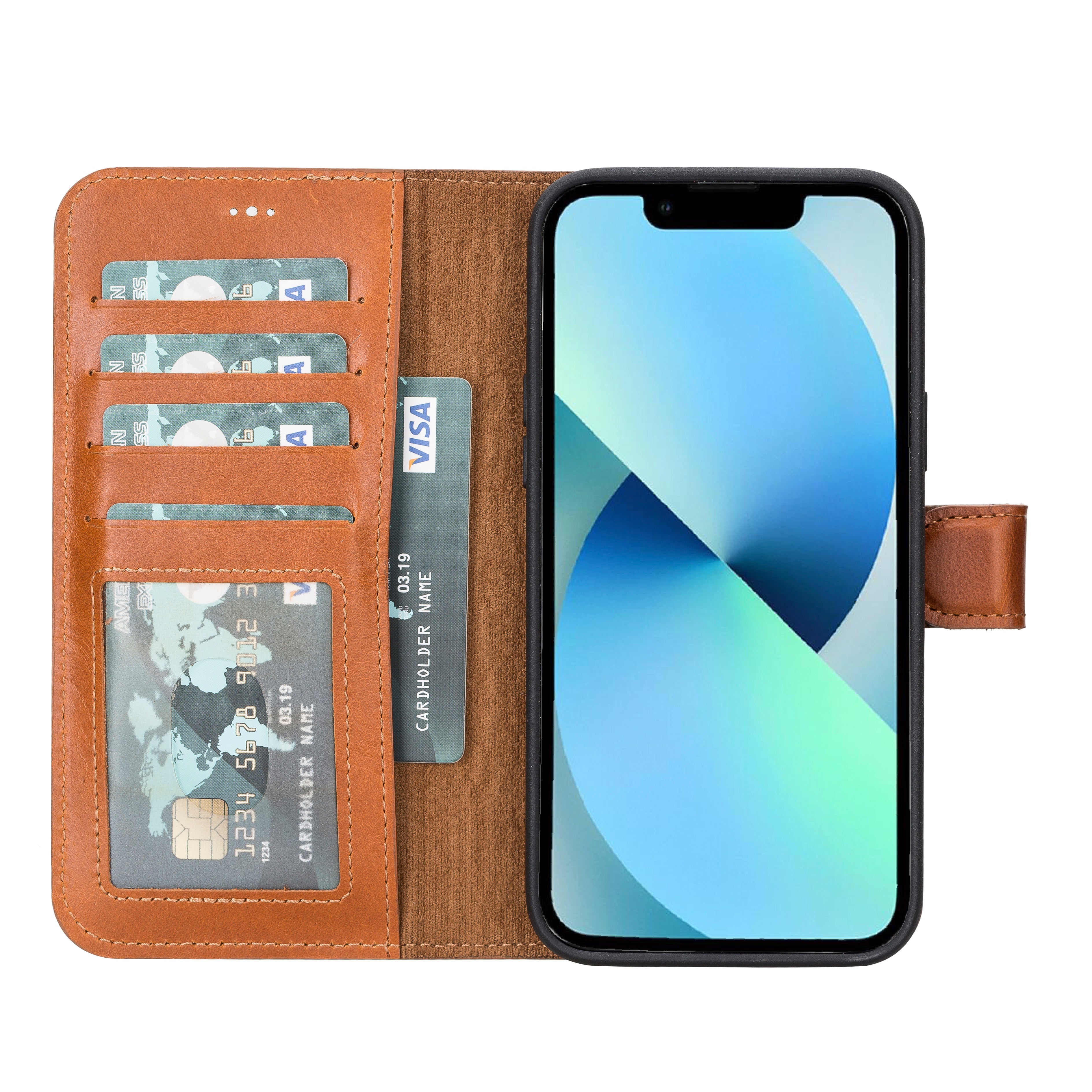 Leather Wallet Case for iPhone 15 Plus