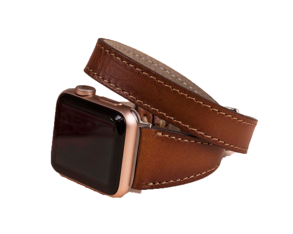 LupinnyLeather Oxford Double Leather Watch Band for Apple Watch 14
