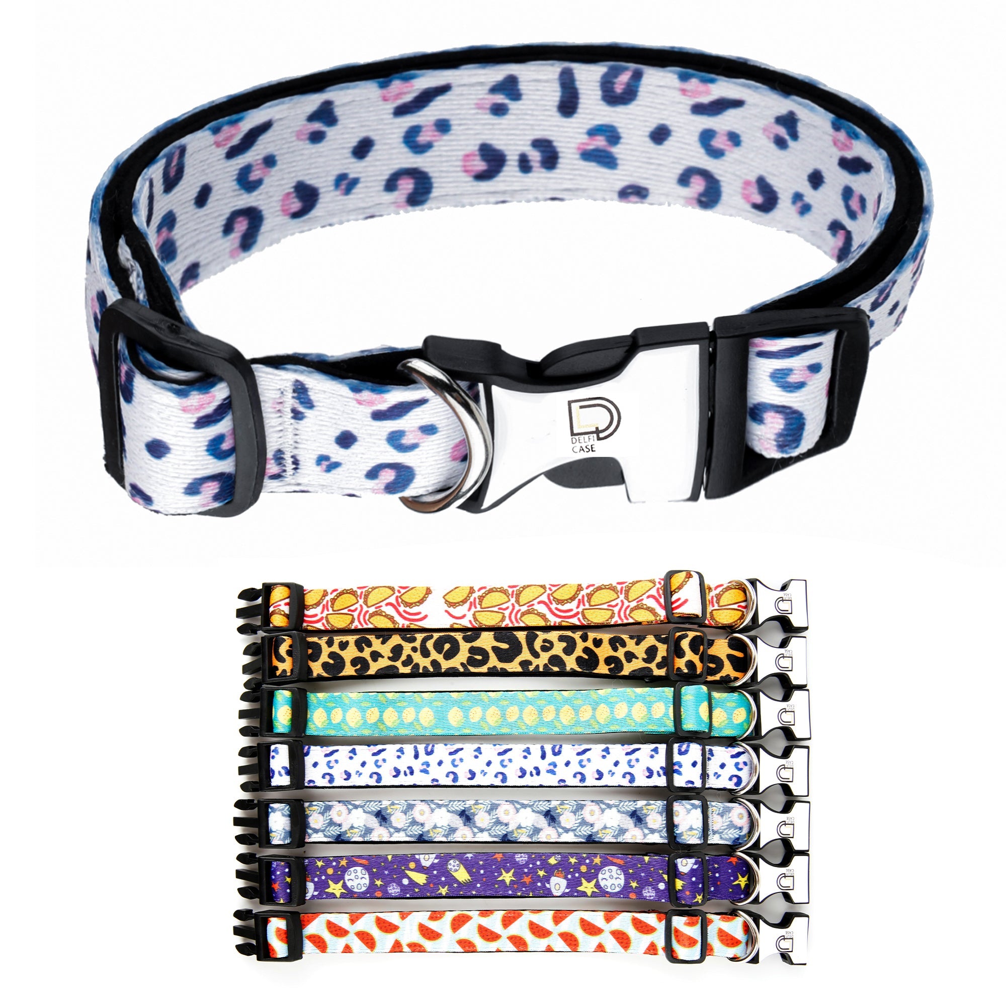 Fabric Patterned Adjustable Dog Collar