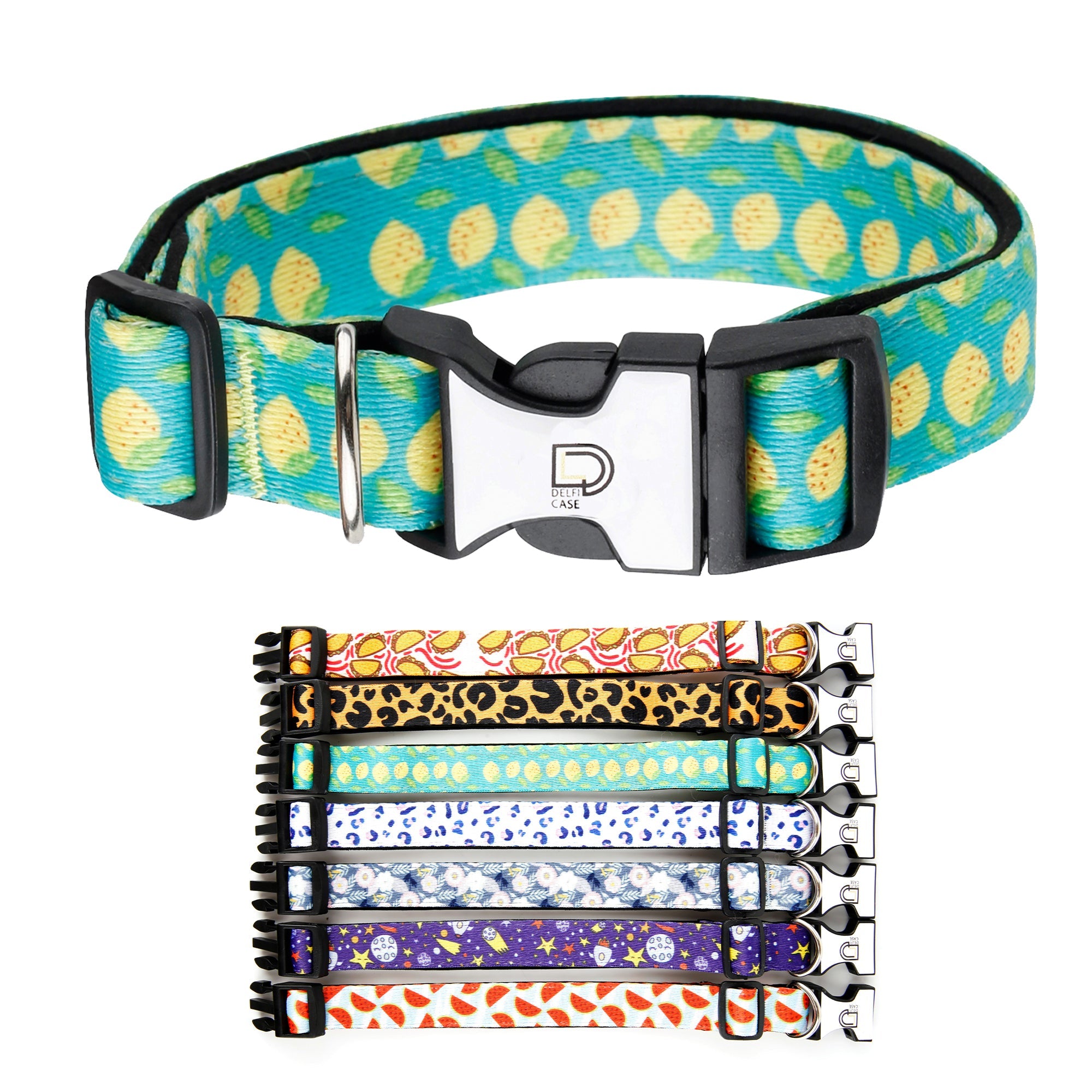 Fabric Patterned Adjustable Dog Collar