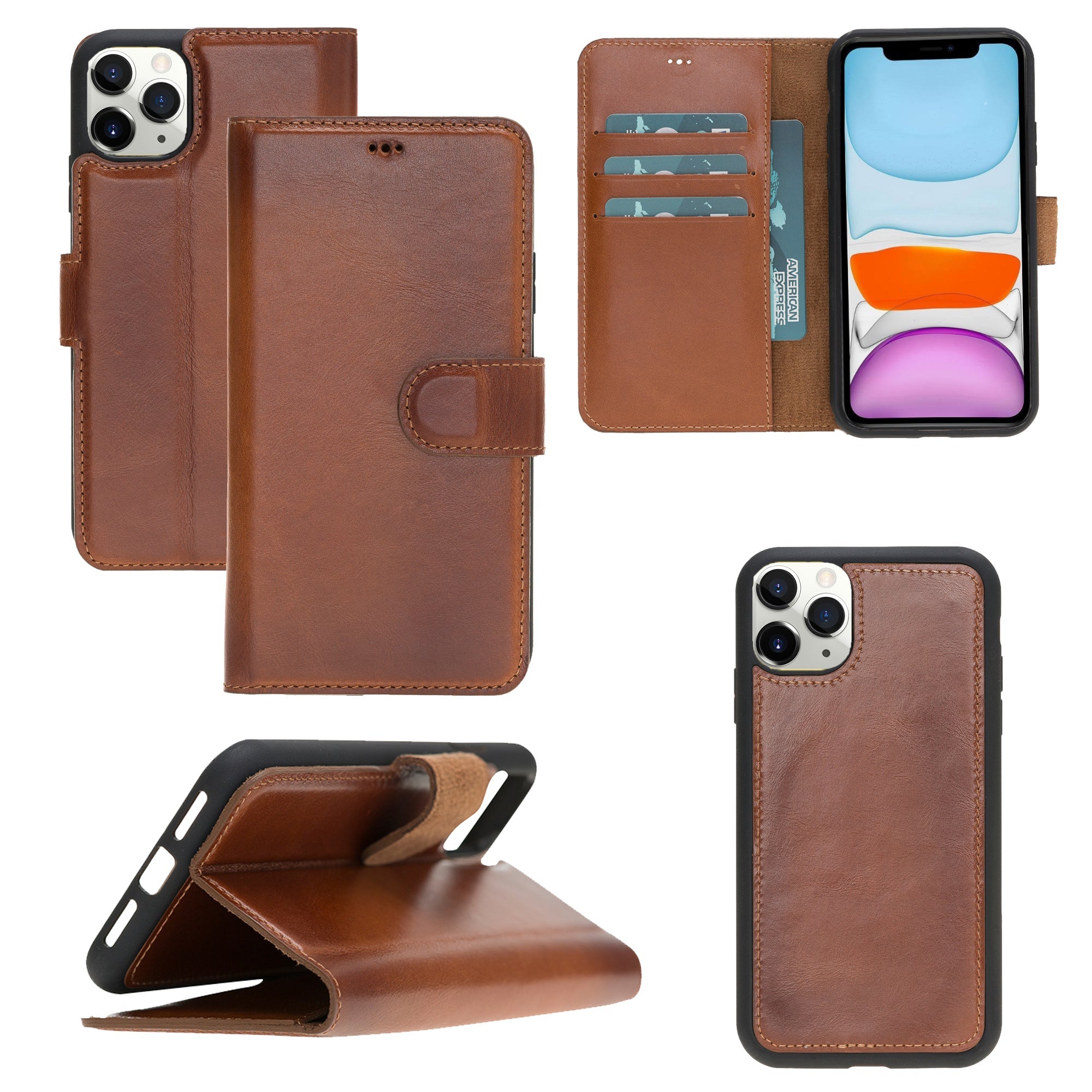 LupinnyLeather Magnetic Detachable Wallet Case for iPhone 11 Pro 7