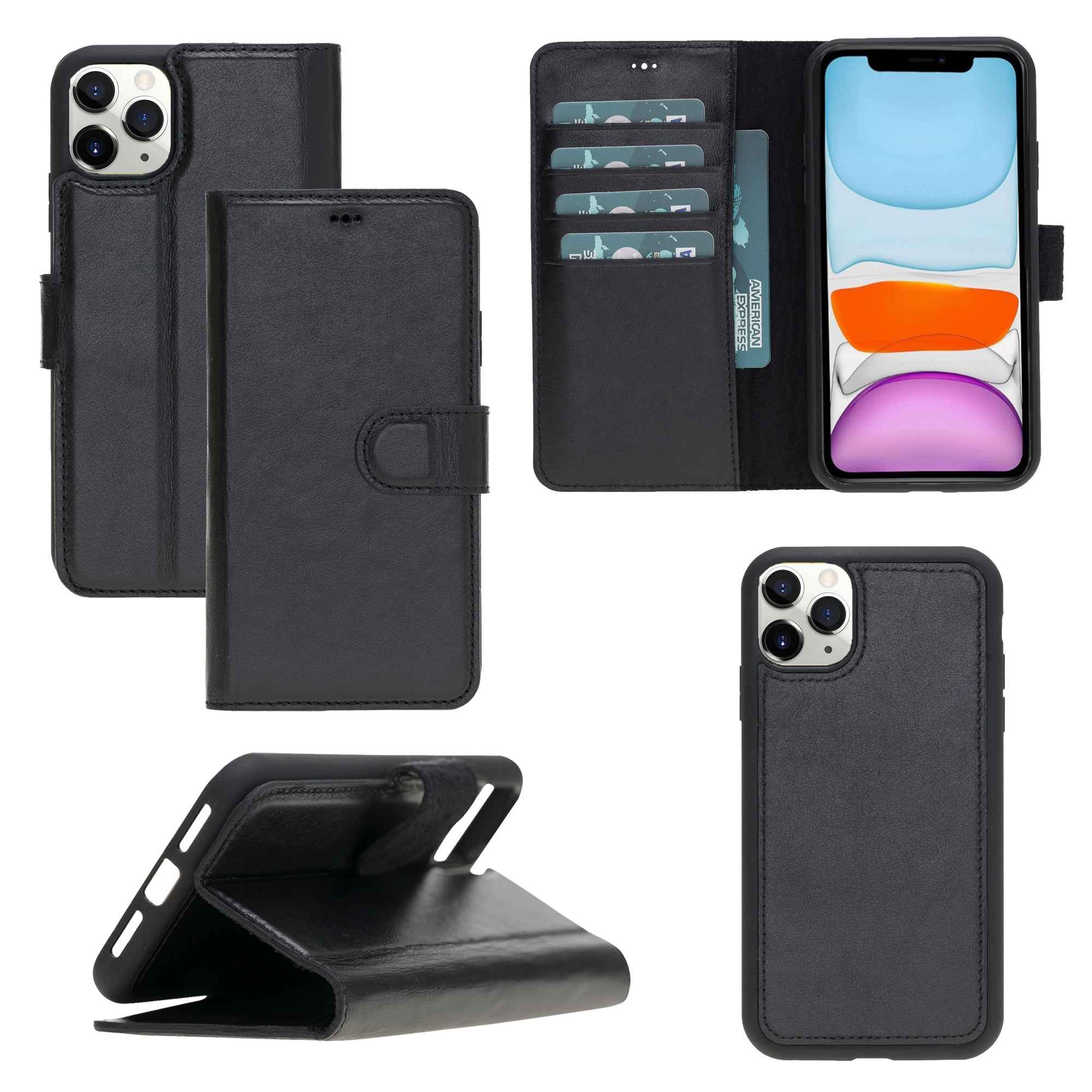 LupinnyLeather Leather Magnetic Detachable Wallet Case for iPhone 11 Pro Max 51