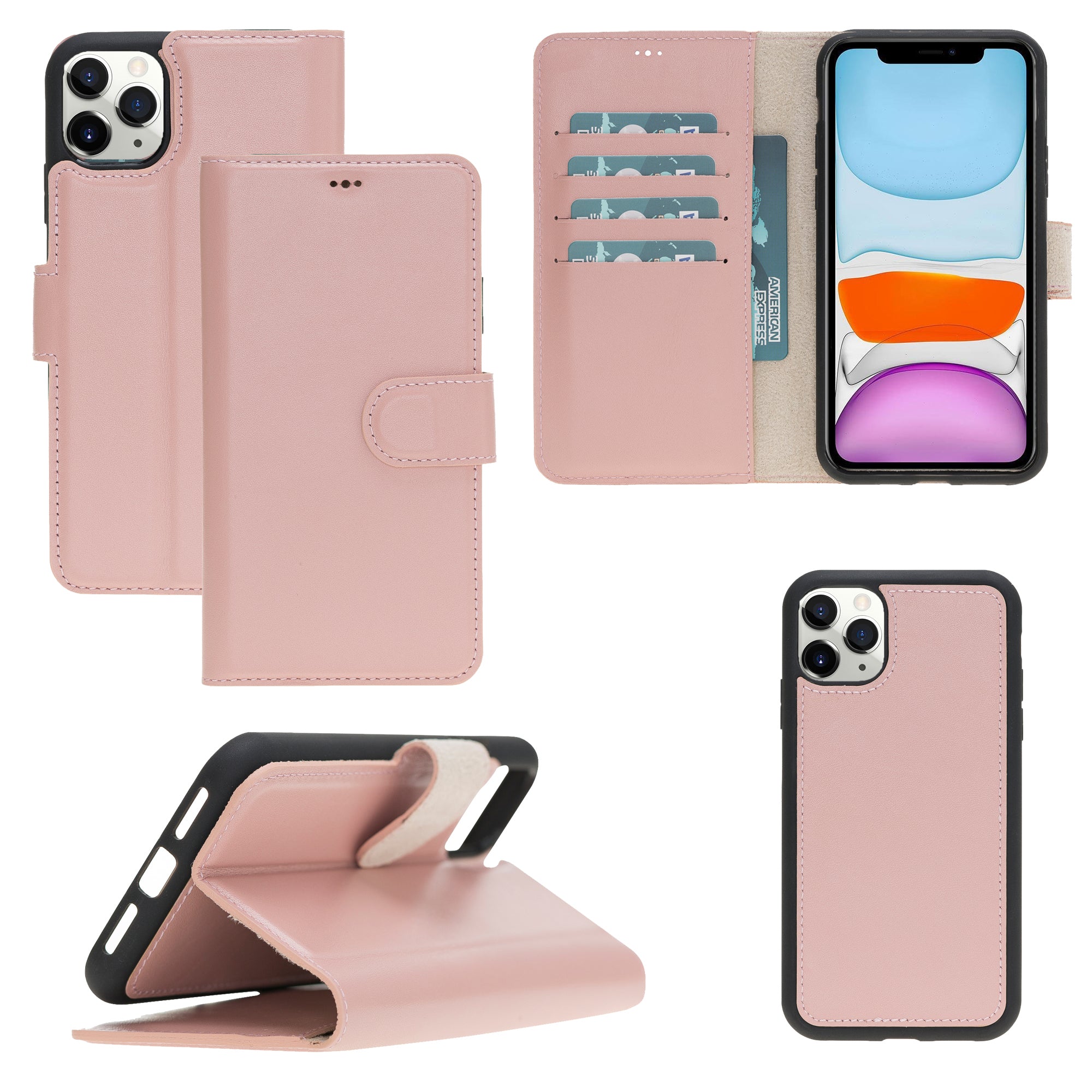LupinnyLeather Leather Magnetic Detachable Wallet Case for iPhone 11 Pro Max 40
