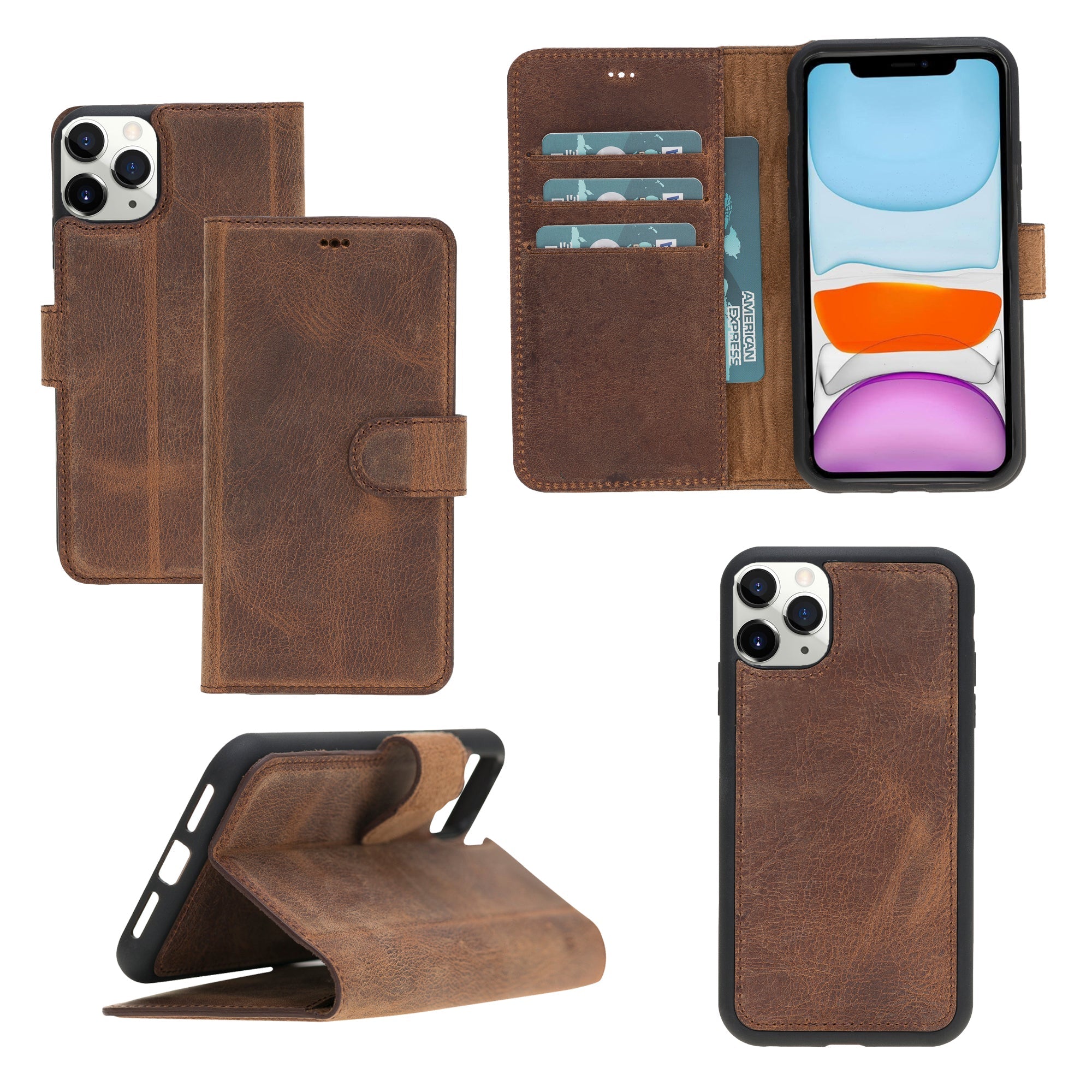 LupinnyLeather Magnetic Detachable Wallet Case for iPhone 11 Pro 29