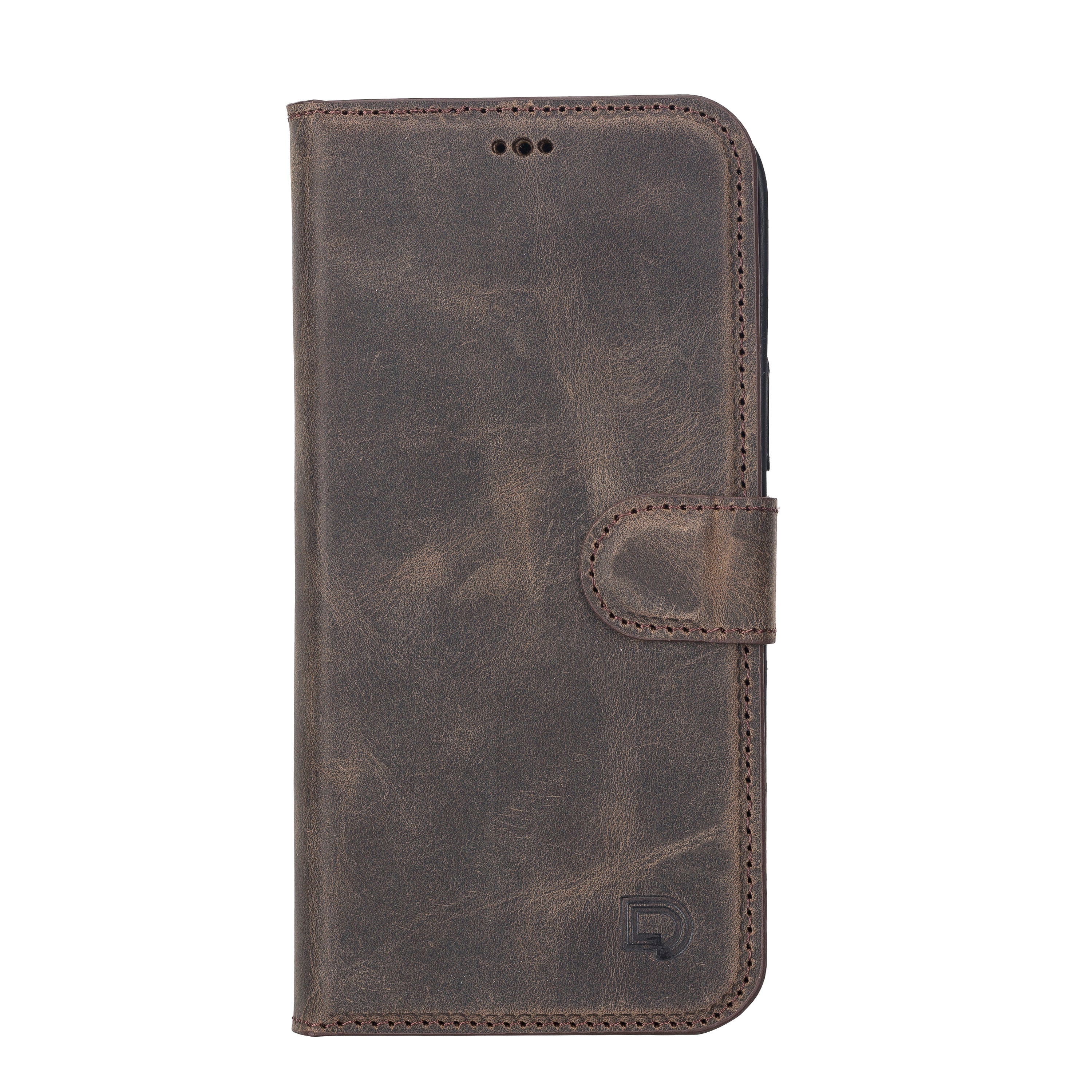 LupinnyLeather Brown Leather Magnetic Detachable Wallet Case for iPhone 13 Pro (6.1") 139