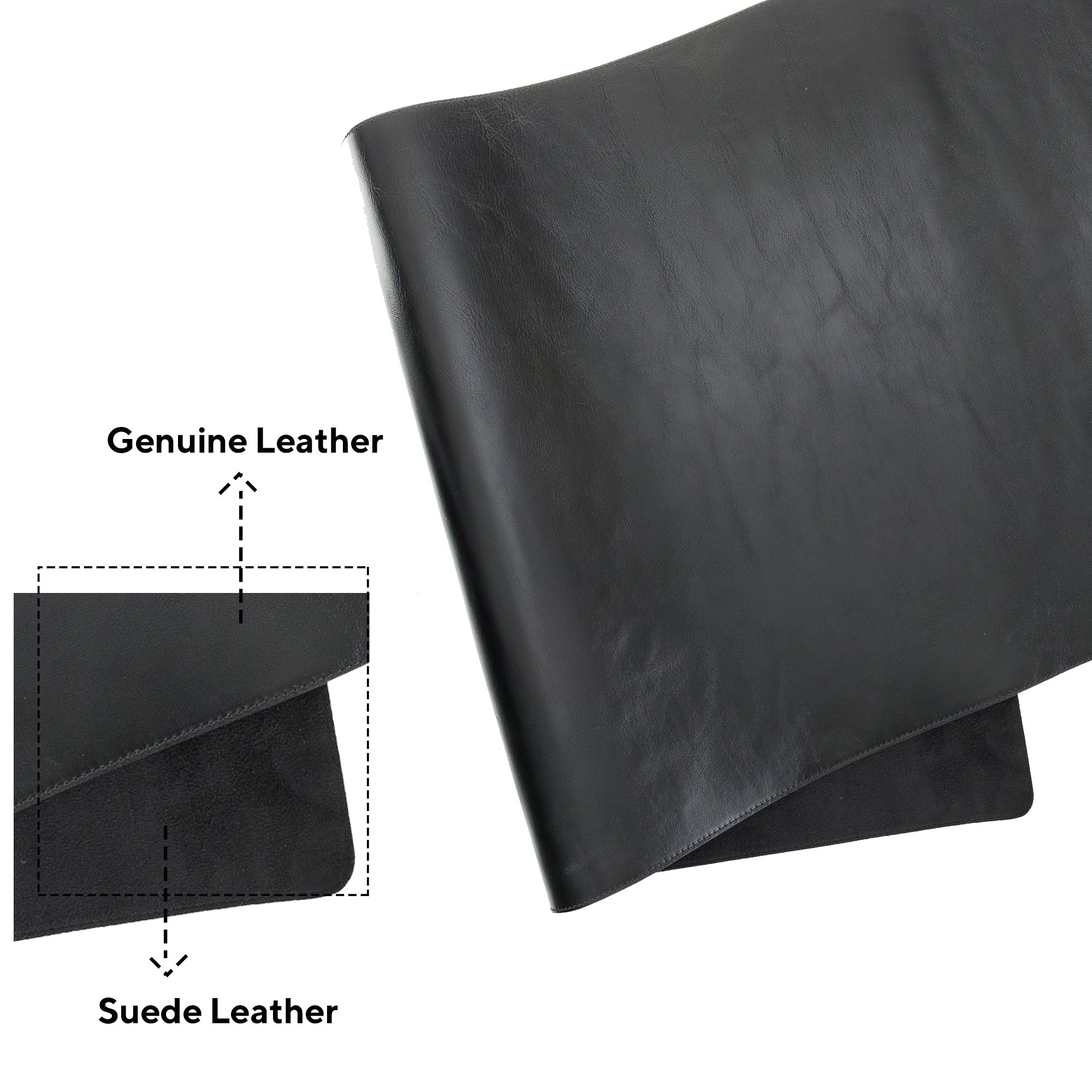 LupinnyLeather Genuine Leather Deskmat, Computer Pad, Office Desk Pad (Black) 3