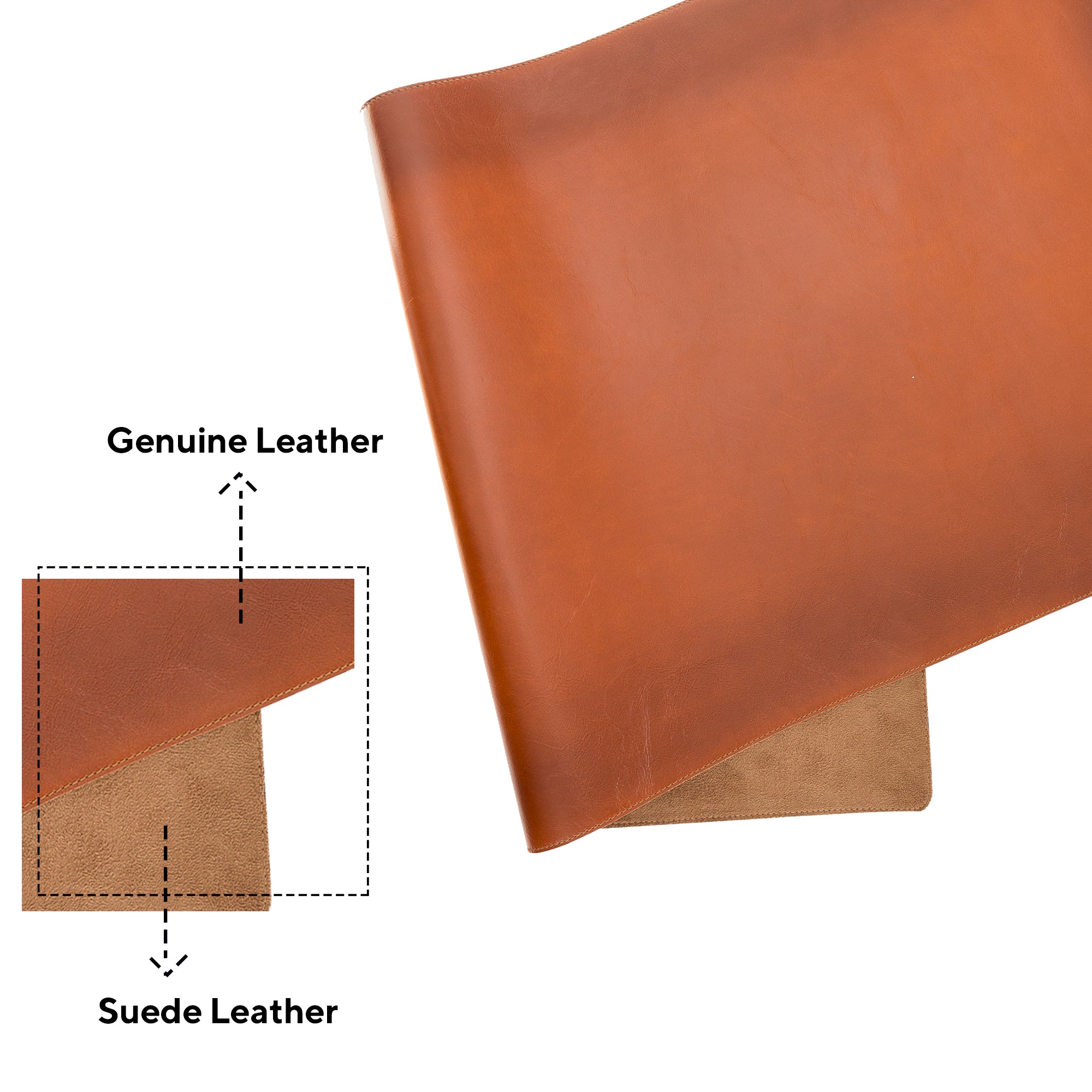 LupinnyLeather Genuine Leather Deskmat, Computer Pad, Office Desk Pad (Brown) 3