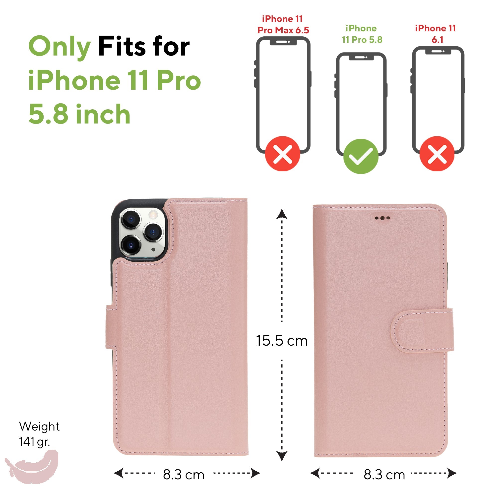 LupinnyLeather Magnetic Detachable Wallet Case for iPhone 11 Pro 54