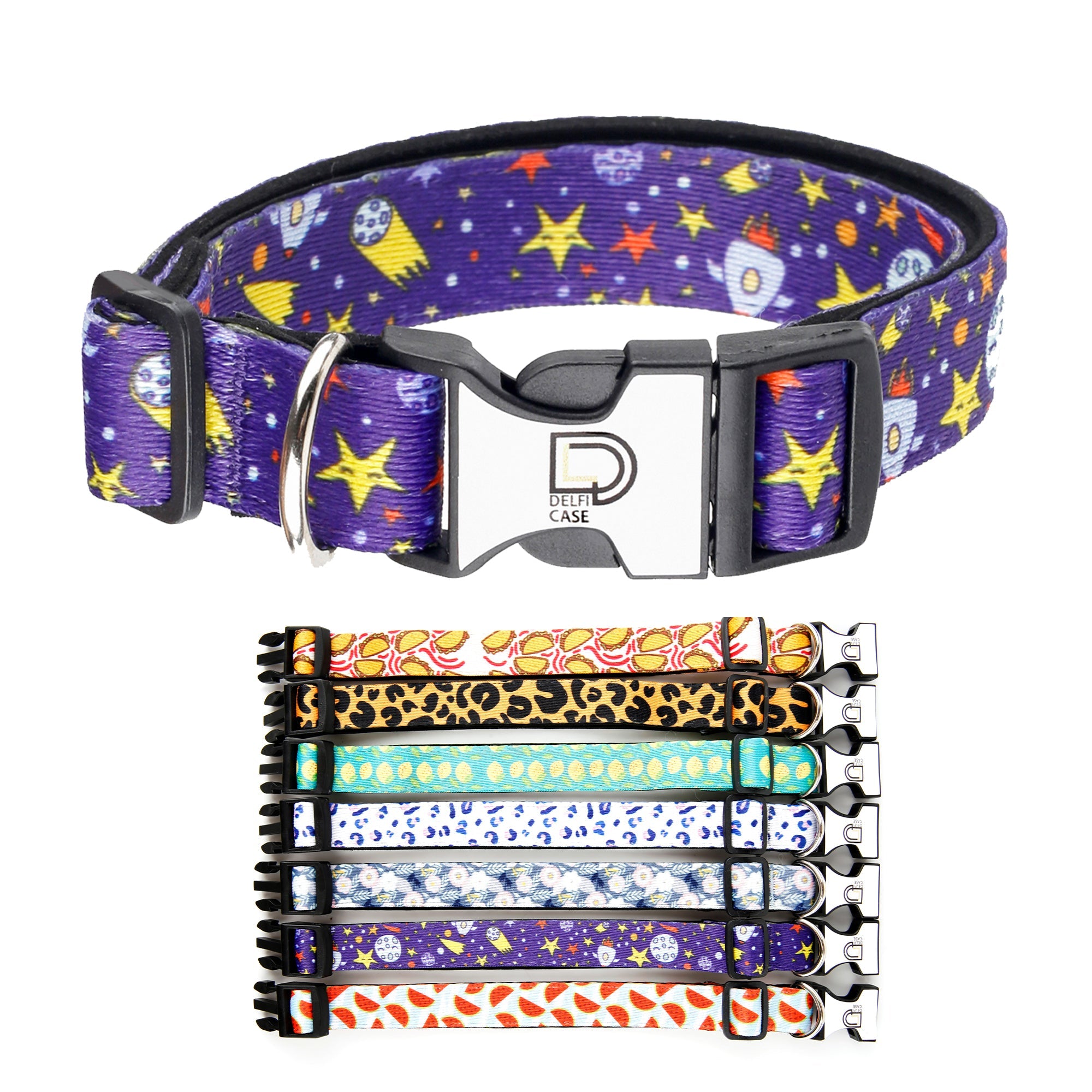 Fabric Patterned Adjustable Dog Collar