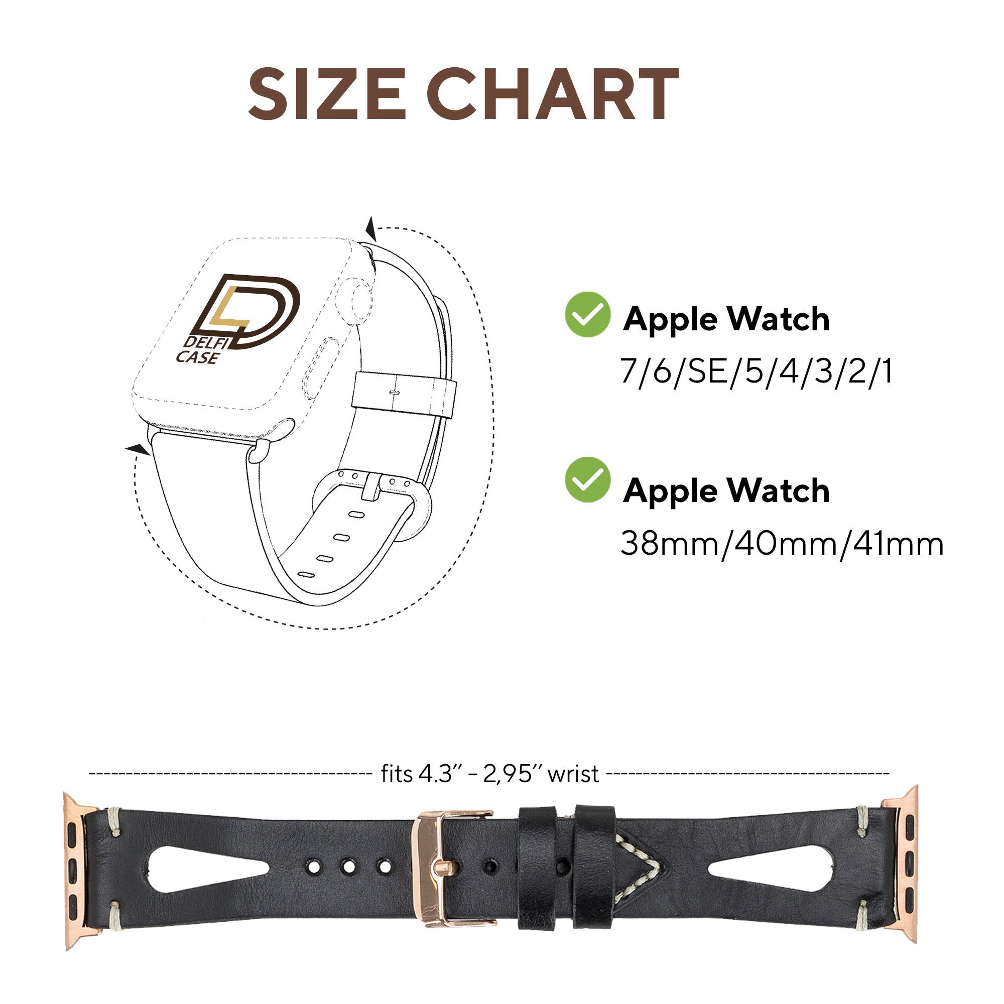 LupinnyLeather Cardiff Collection Leather Watch Band for Apple Watch 38mm 40mm 41mm 42mm 44mm 45mm 40