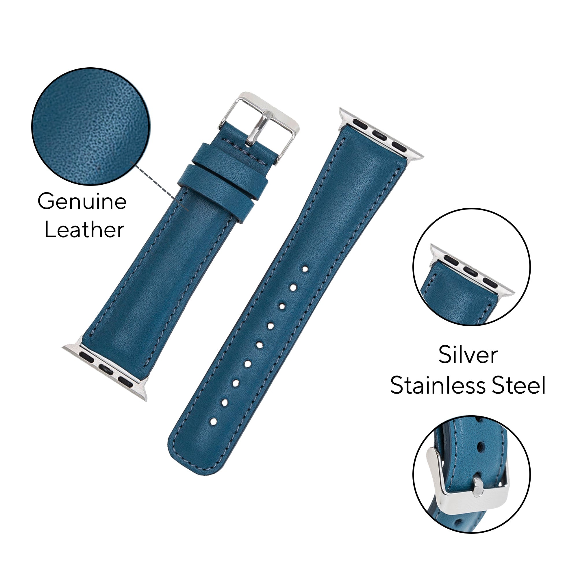LupinnyLeather Liverpool Collection Leather Watch Band for Apple & Fitbit Versa Watch Band 68
