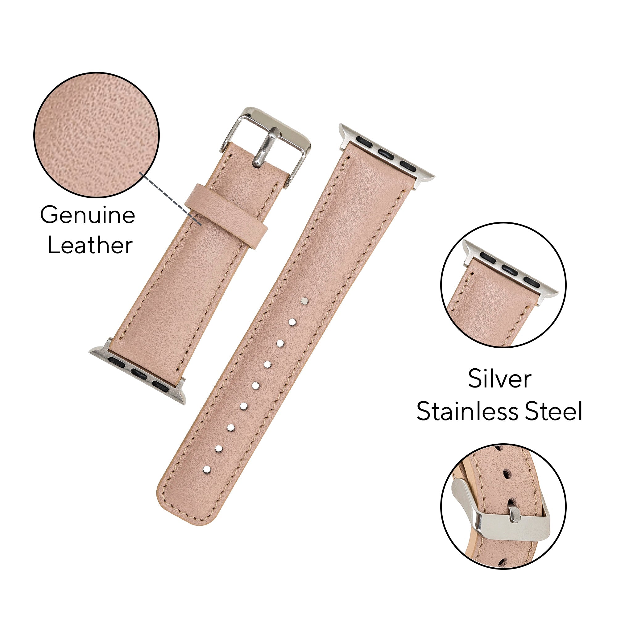 LupinnyLeather Liverpool Collection Leather Watch Band for Apple & Fitbit Versa Watch Band 6