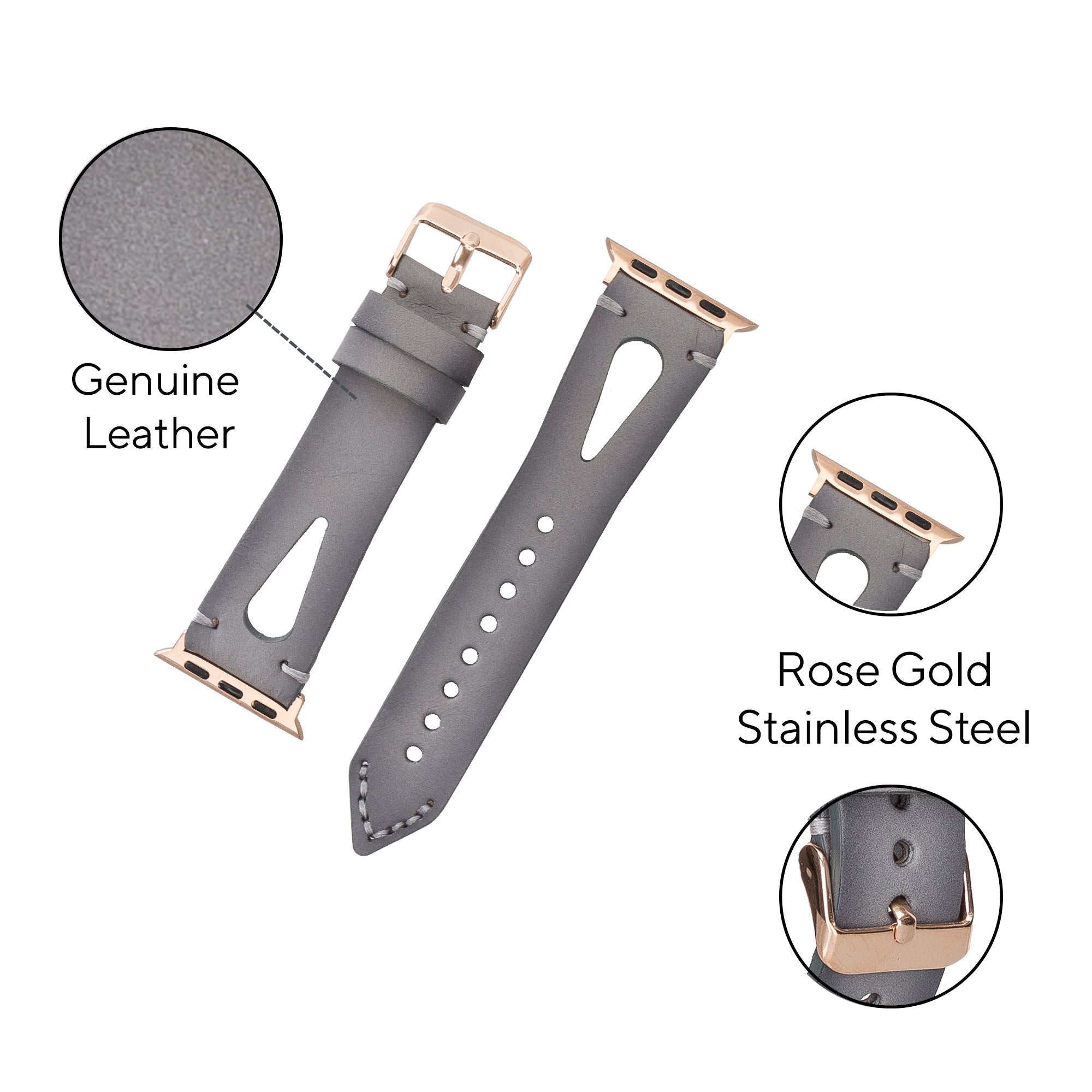 LupinnyLeather Cardiff Collection Leather Watch Band for Apple Watch 38mm 40mm 41mm 42mm 44mm 45mm 33