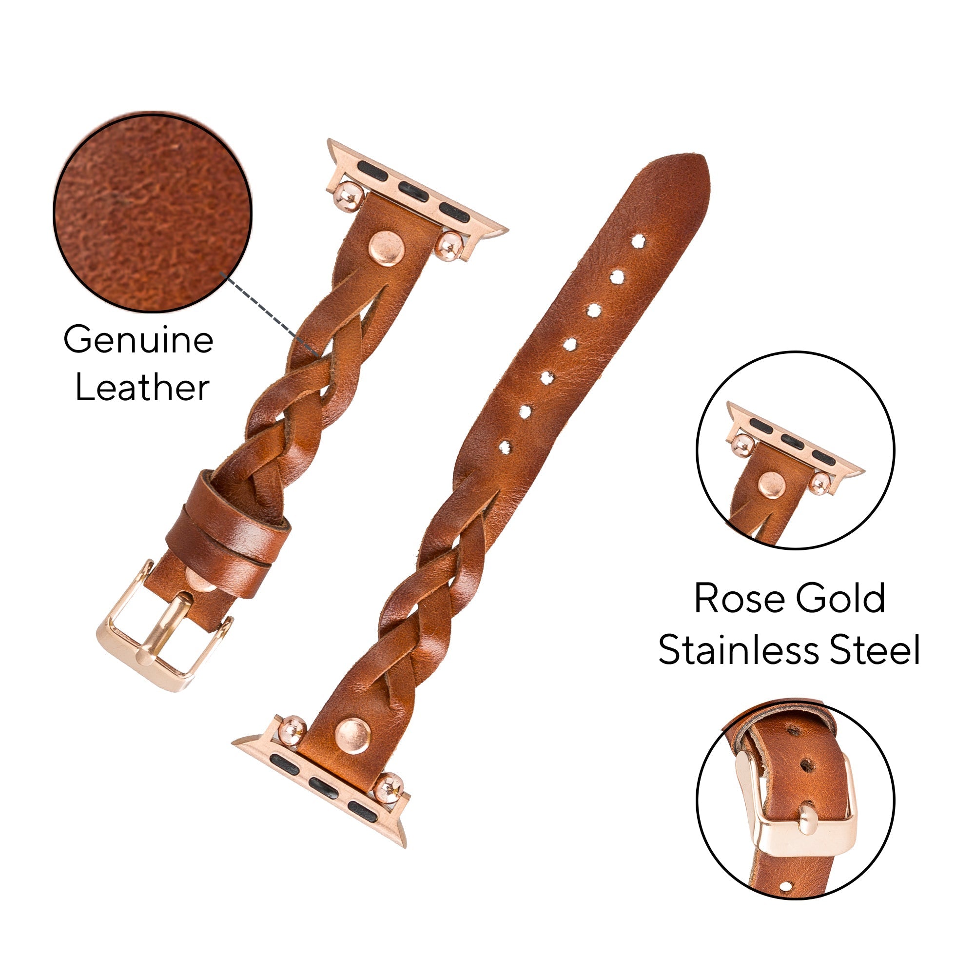 LupinnyLeather Sheffield Collection Leather Watch Band for Apple Watch & Fitbit / Sense 65