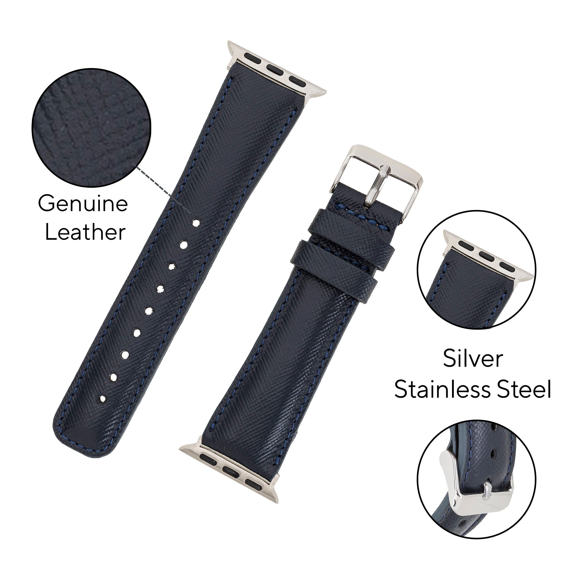LupinnyLeather Liverpool Collection Leather Watch Band for Apple & Fitbit Versa Watch Band 79