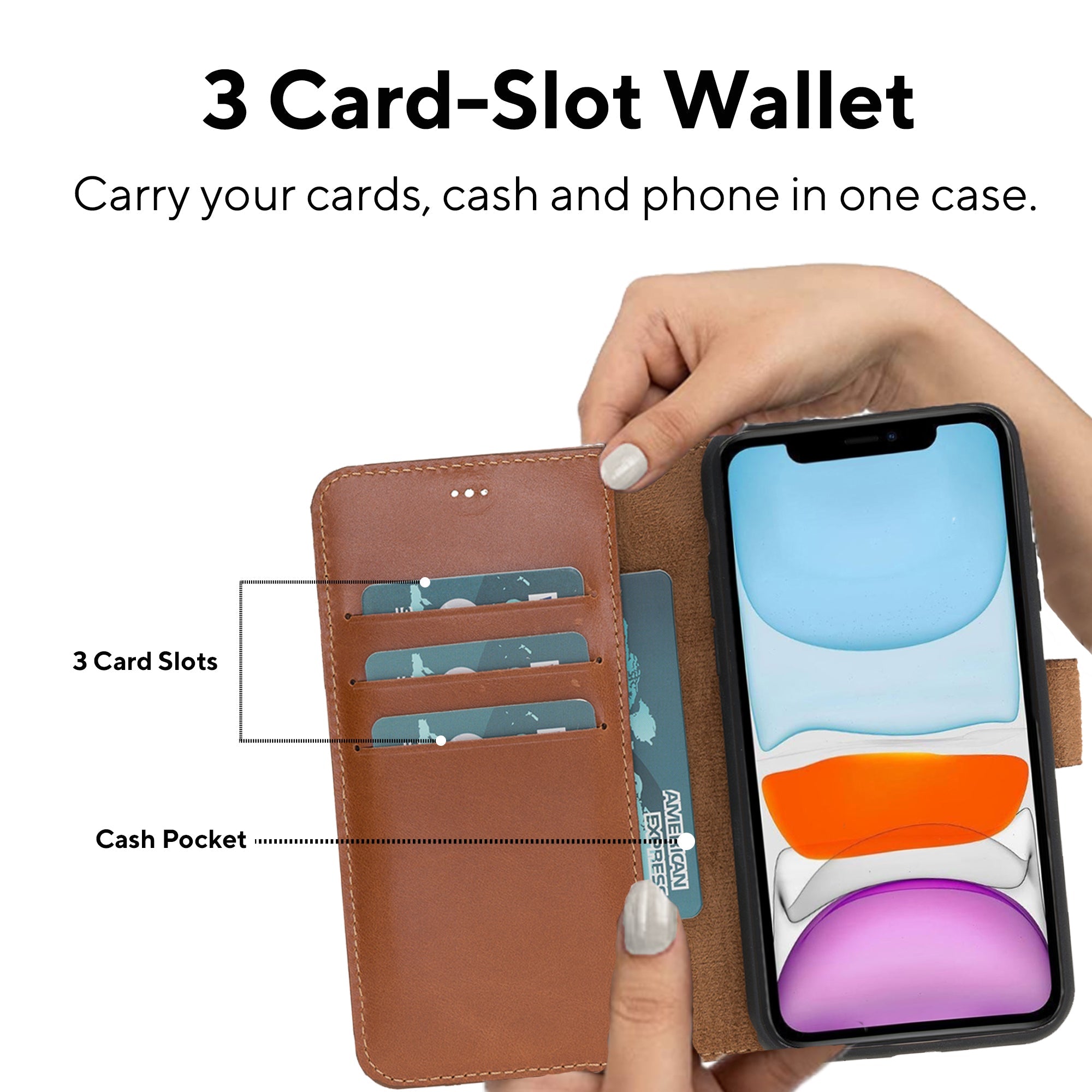 LupinnyLeather Magnetic Detachable Wallet Case for iPhone 11 Pro 8