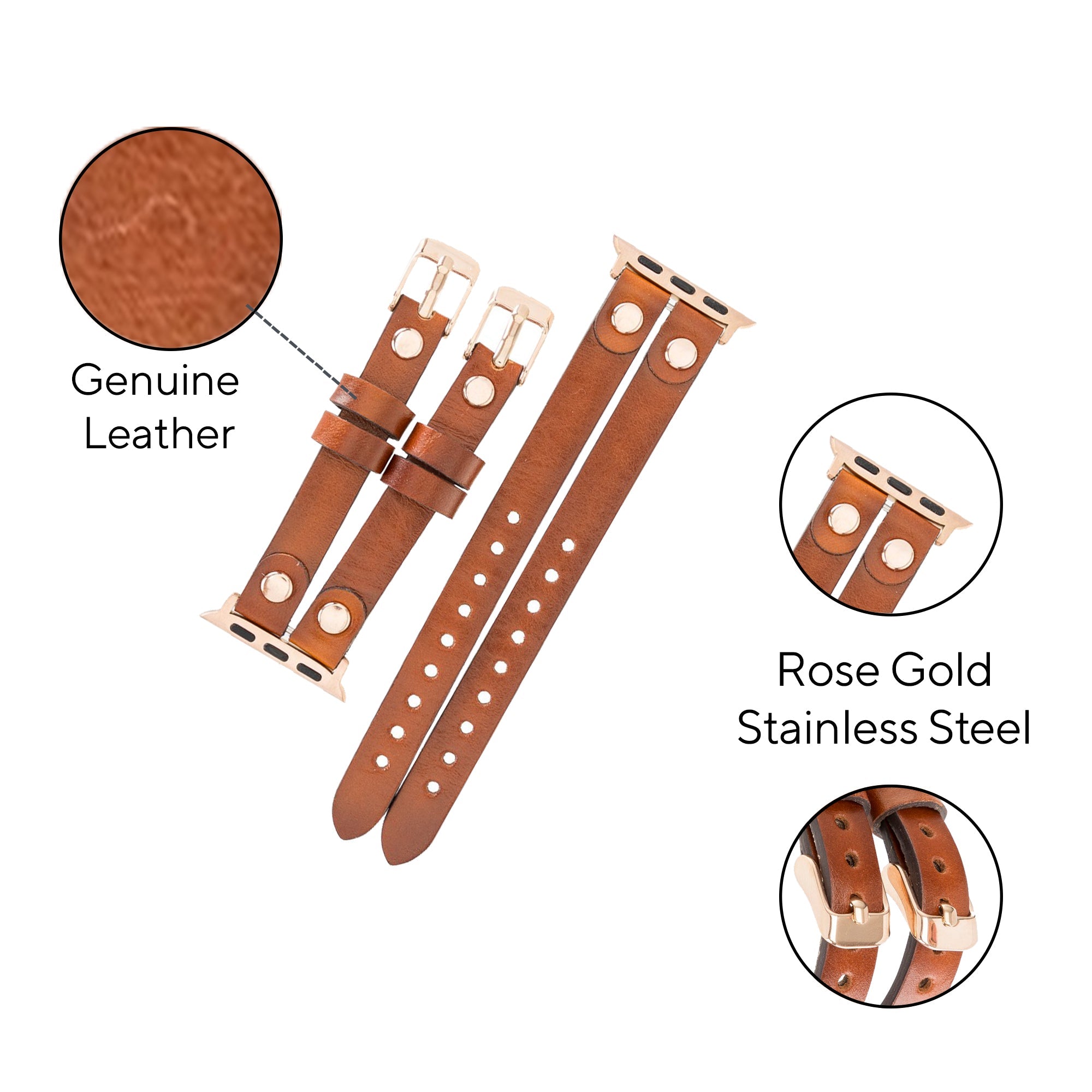 LupinnyLeather ELY Leather Watch Band for Apple Fitbit Versa