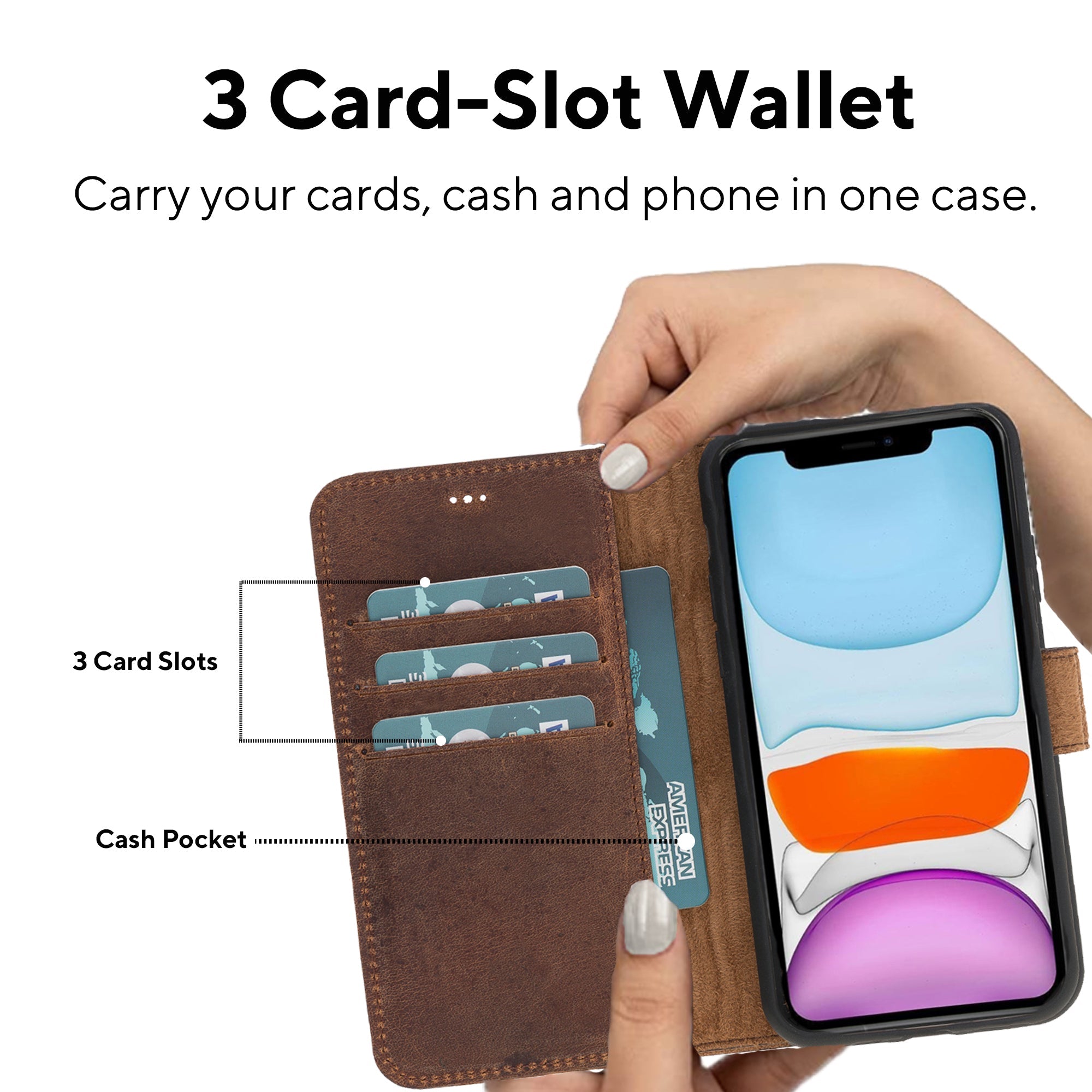 LupinnyLeather Magnetic Detachable Wallet Case for iPhone 11 Pro 30