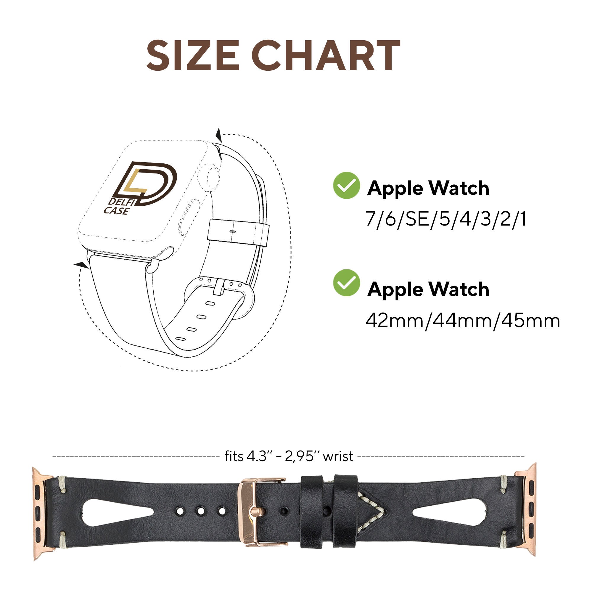 LupinnyLeather Cardiff Collection Leather Watch Band for Apple Watch 38mm 40mm 41mm 42mm 44mm 45mm 42